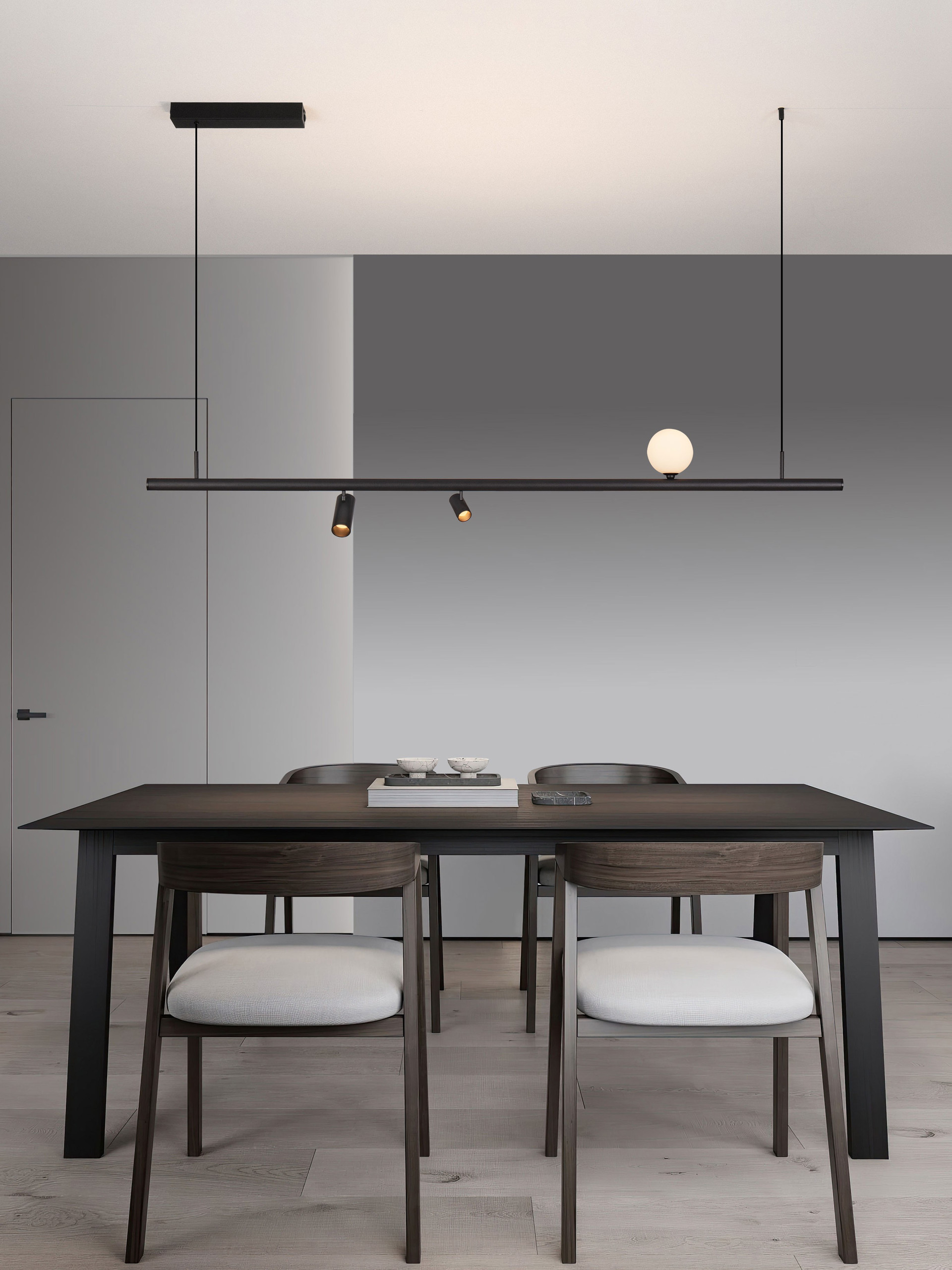 MADOC | L 150 W 6 H 176.5 cm | 70 W | IP20 | Black | Aluminum