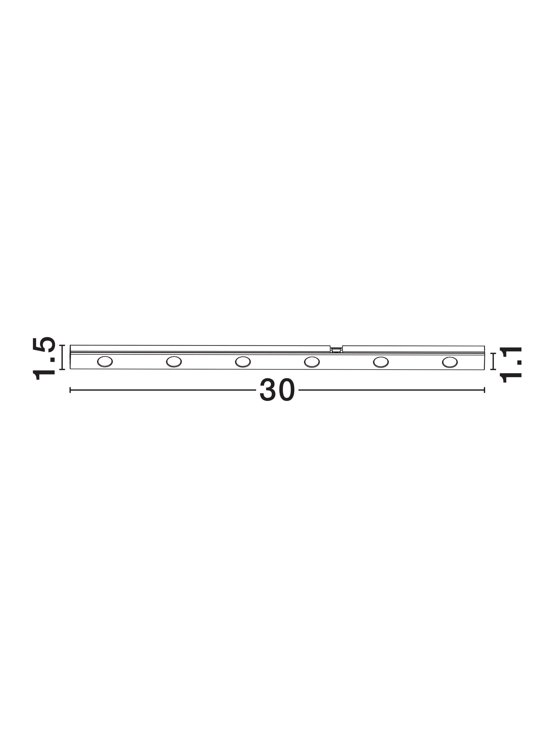 MADOC | L 30 W 1.5 H 1.1 cm | 6 W | 3000 K | 432 lm | IP20 | Schwarz | Aluminium