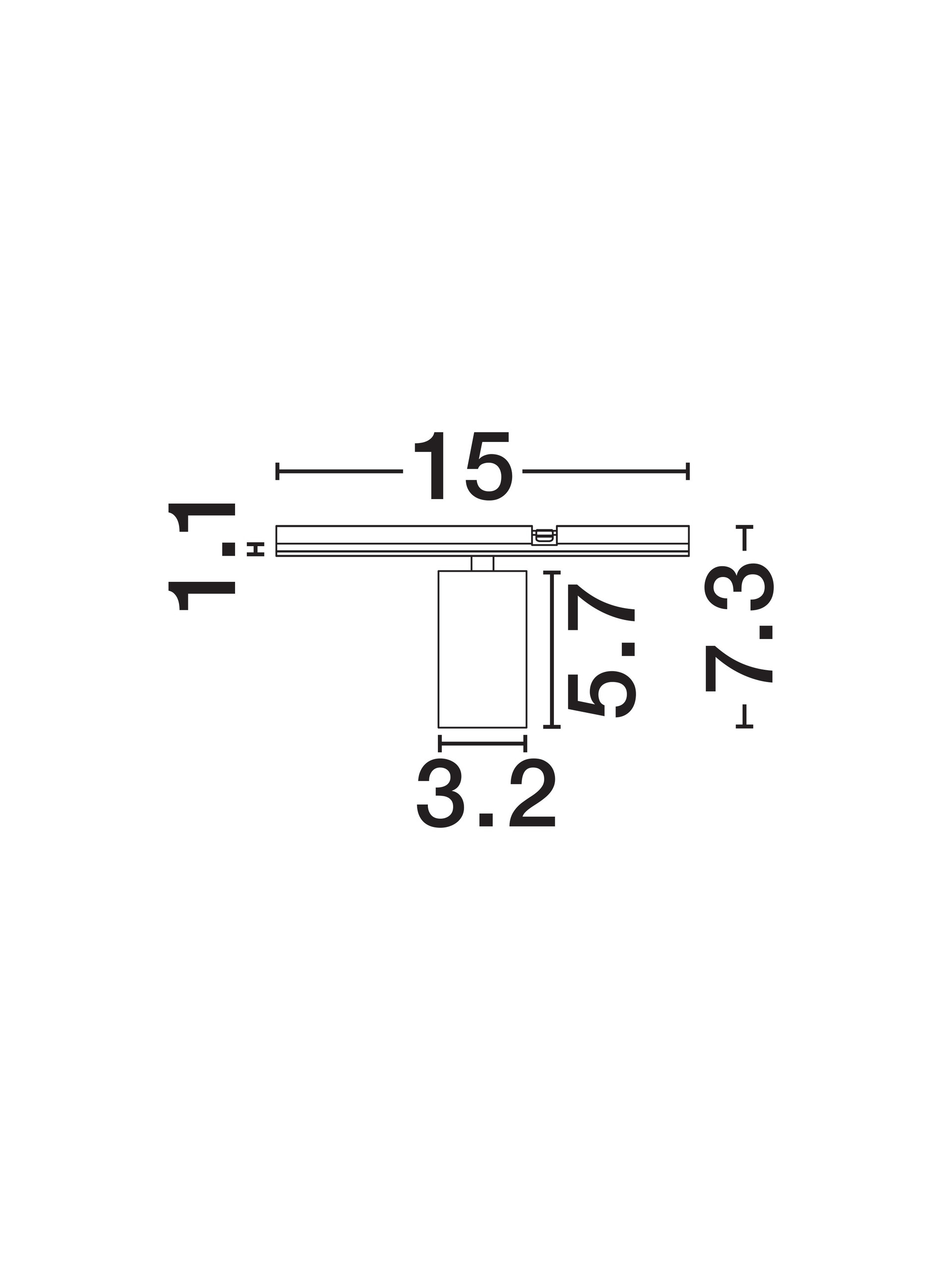 MADOC | W 15 H 7.3 D 3.2 cm | 5 W | 3000 K | 399 lm | IP20 | Schwarz | Aluminium