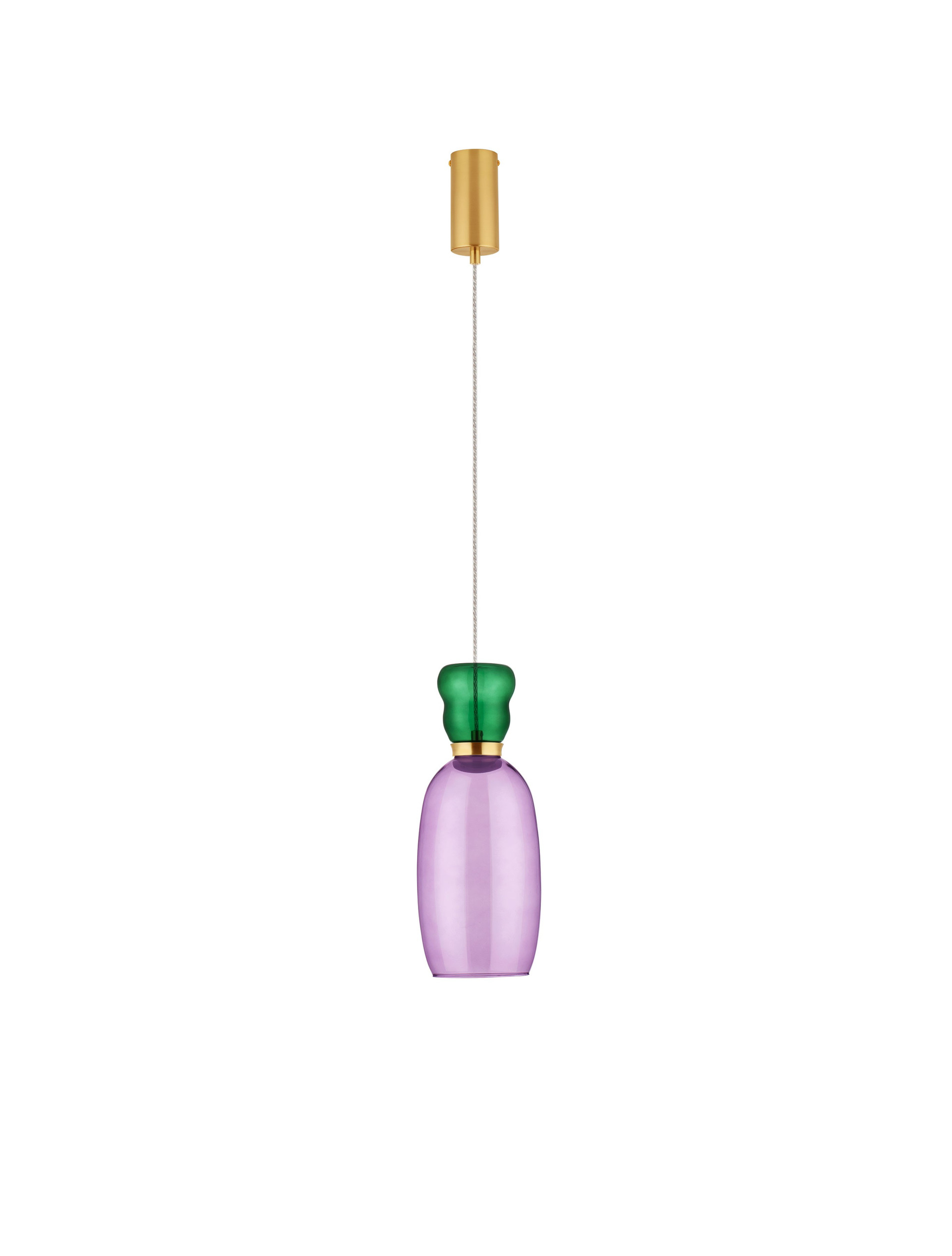 PLUMA | H 179 D 15 cm | 5 W | 3000 K | 450 lm | IP20 | Gold/Jasper/Purple | Glass/Metal