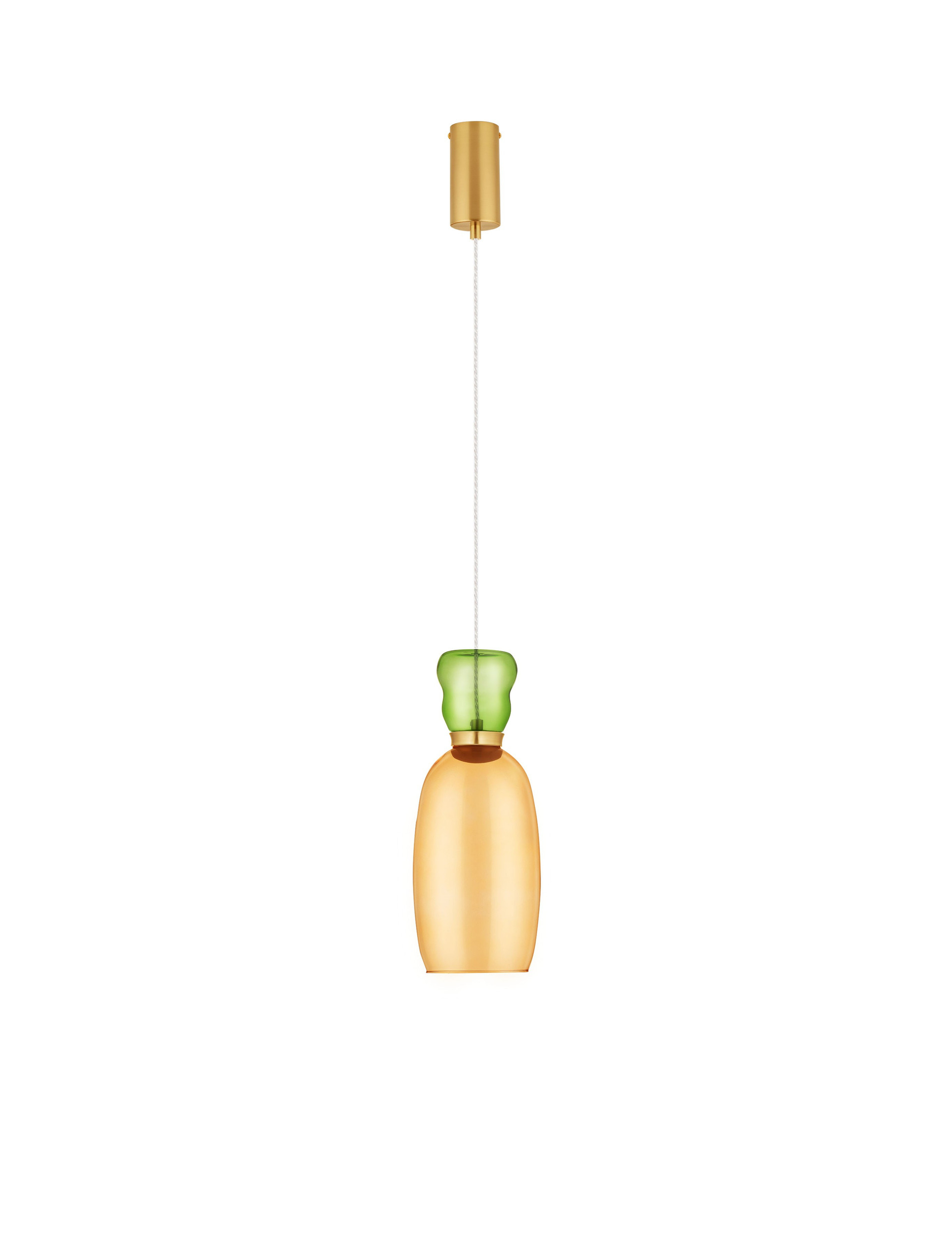 PLUMA | H 179 D 15 cm | 5 W | 3000 K | 450 lm | IP20 | Green/Gold/Yellow | Glass/Metal