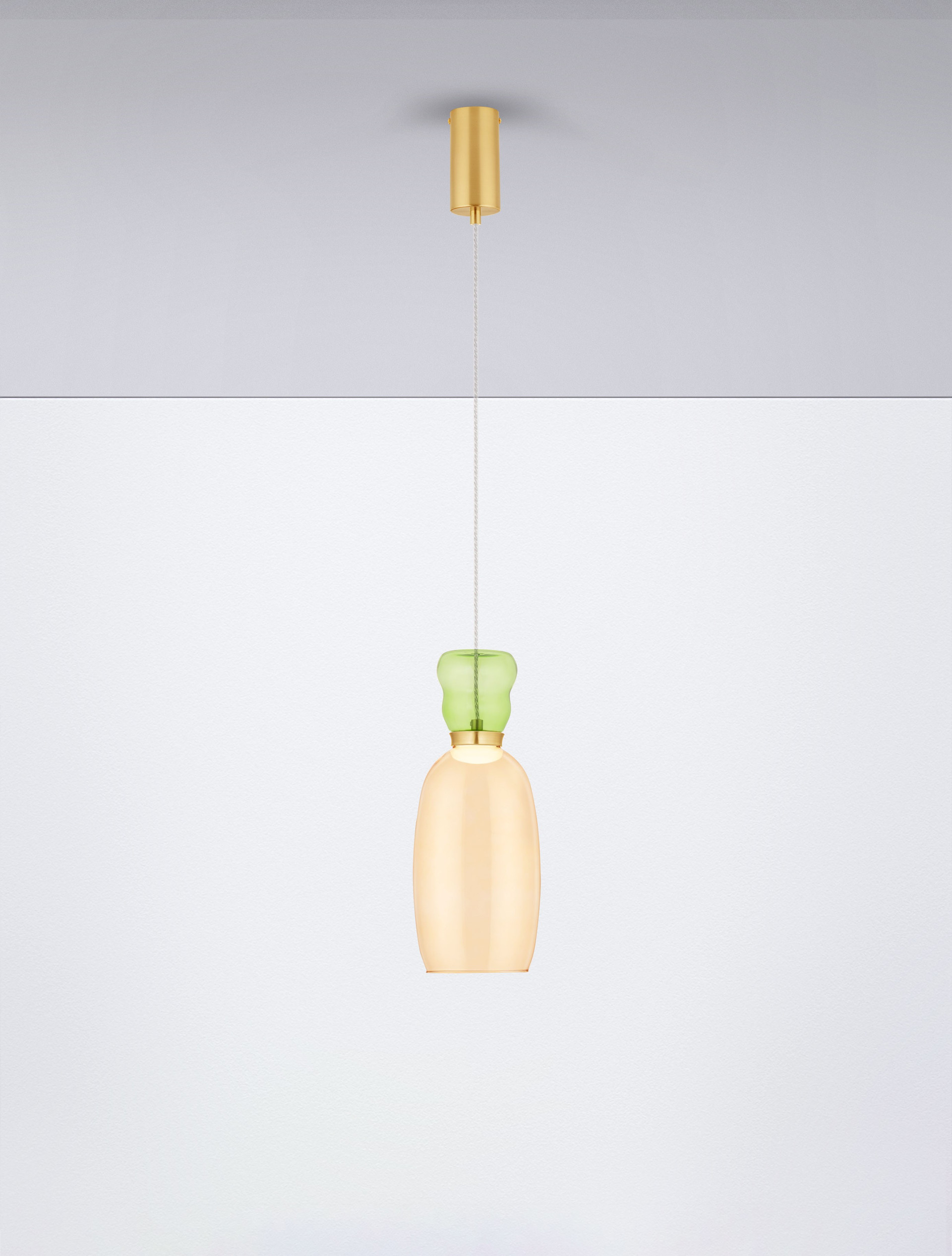 PLUMA | H 179 D 15 cm | 5 W | 3000 K | 450 lm | IP20 | Green/Gold/Yellow | Glass/Metal