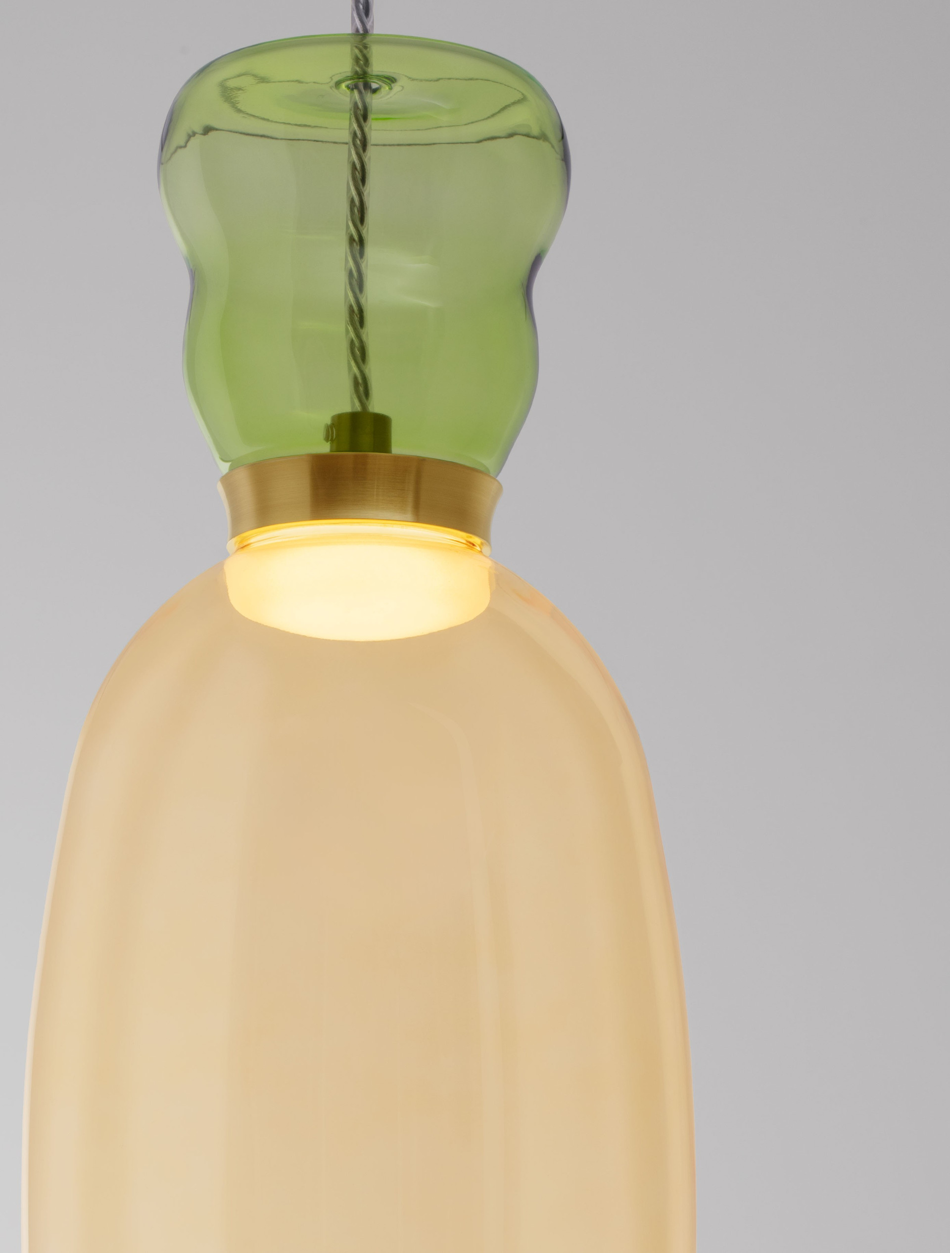 PLUMA | H 179 D 15 cm | 5 W | 3000 K | 450 lm | IP20 | Green/Gold/Yellow | Glass/Metal