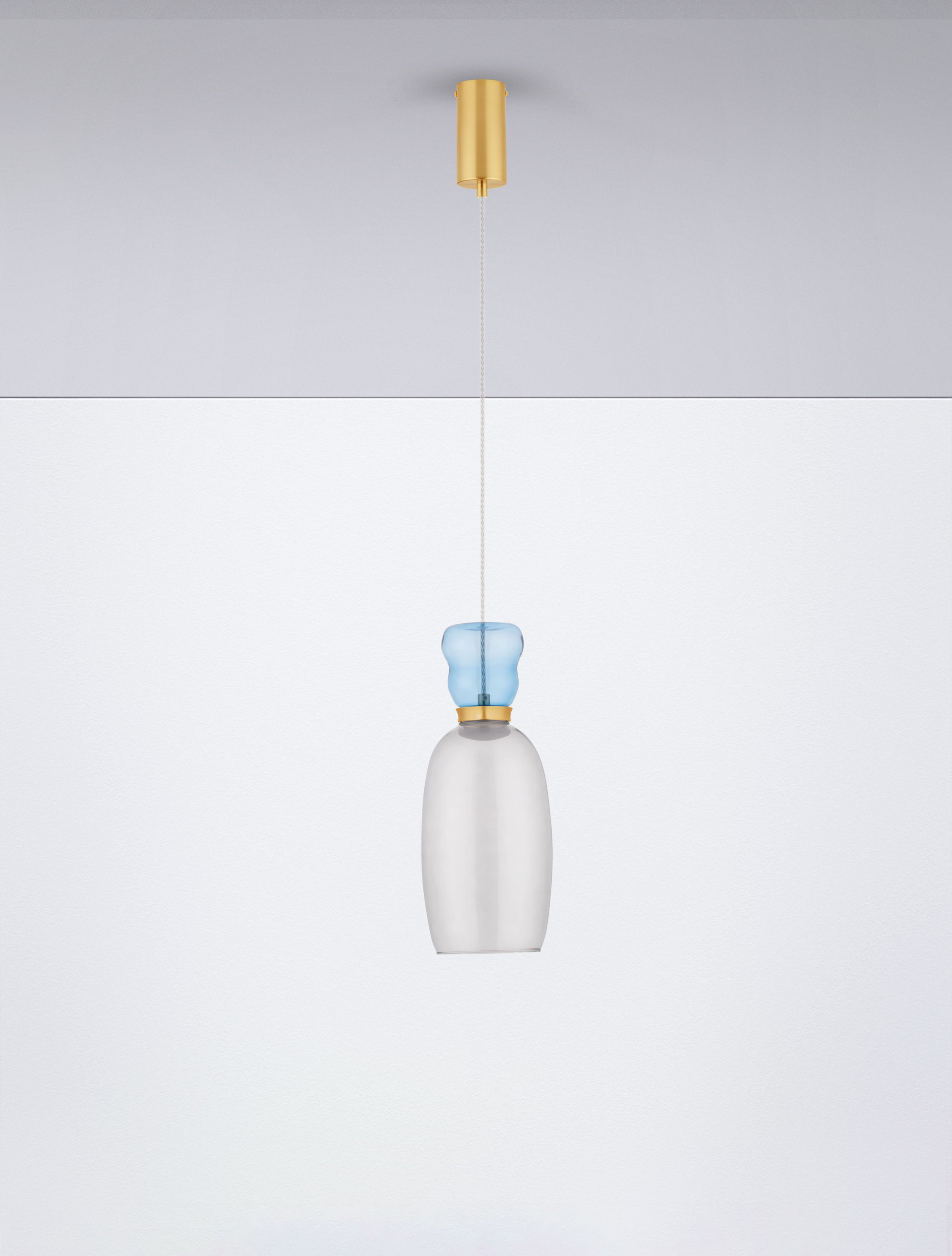 PLUMA | H 179 D 15 cm | 5 W | 3000 K | 450 lm | IP20 | Gold/Blue/Smokey | Glass/Metal