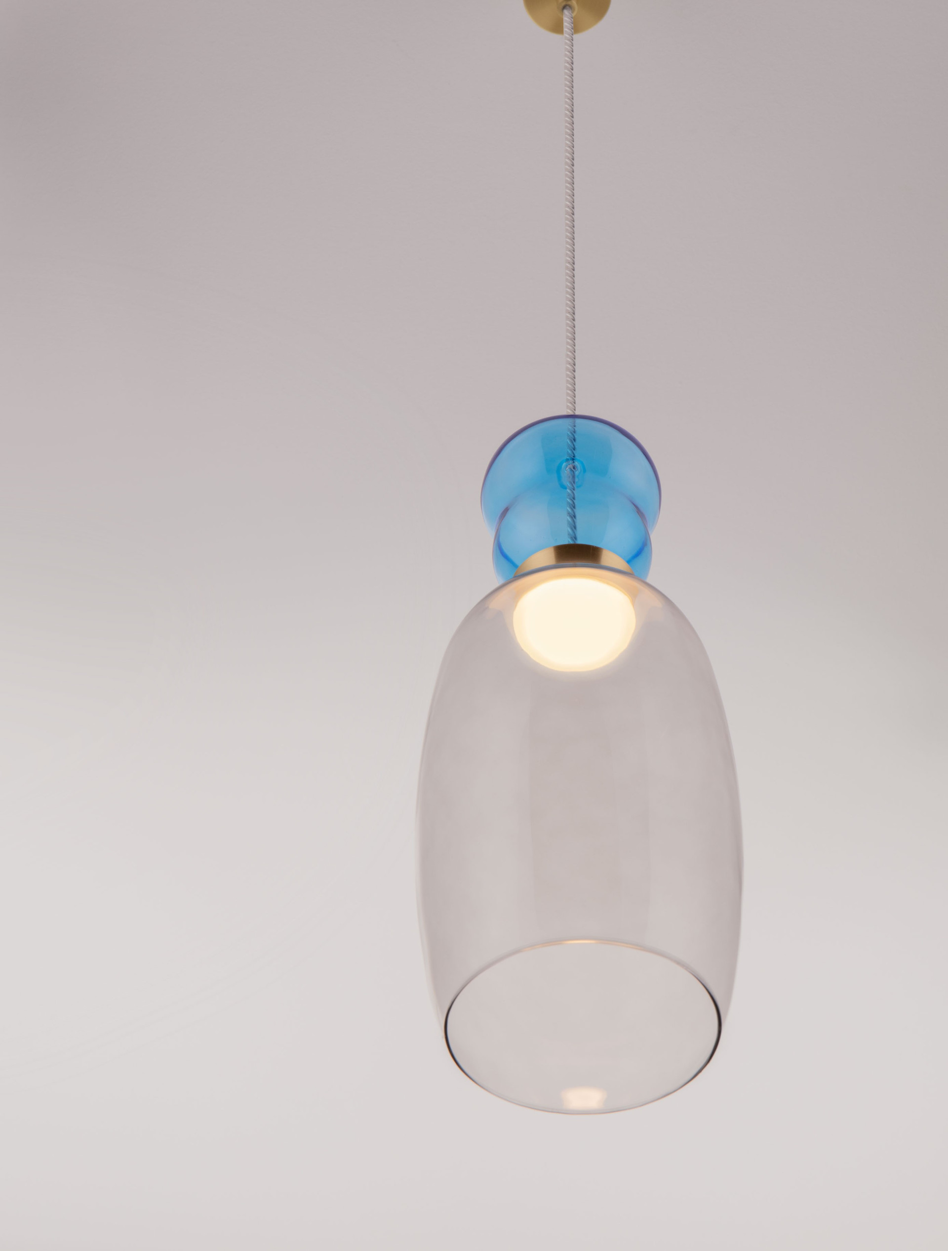 PLUMA | H 179 D 15 cm | 5 W | 3000 K | 450 lm | IP20 | Gold/Blue/Smokey | Glass/Metal