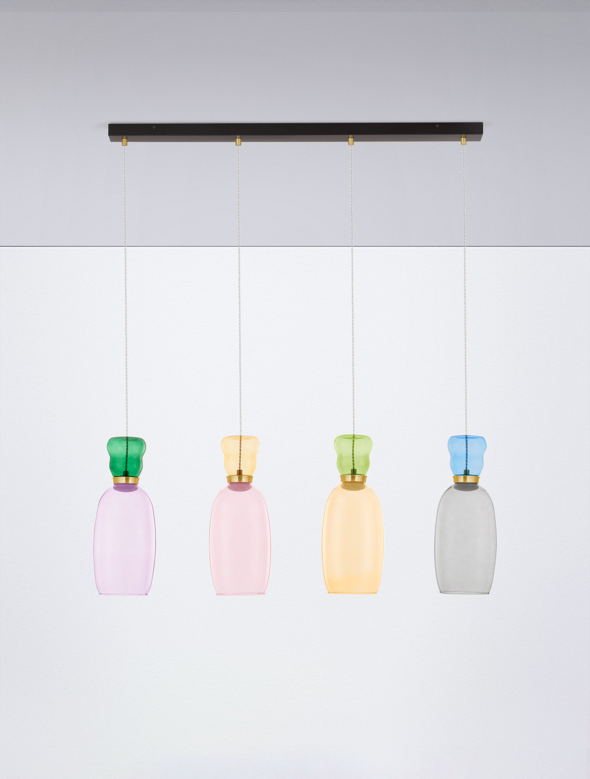 PLUMA | L 96 W 15 H 150 cm | 20 W | 3000 K | 1800 lm | IP20 | Green/Gold/Blue/Yellow/Pink/Jasper/Purple/Smokey | Glass/Metal
