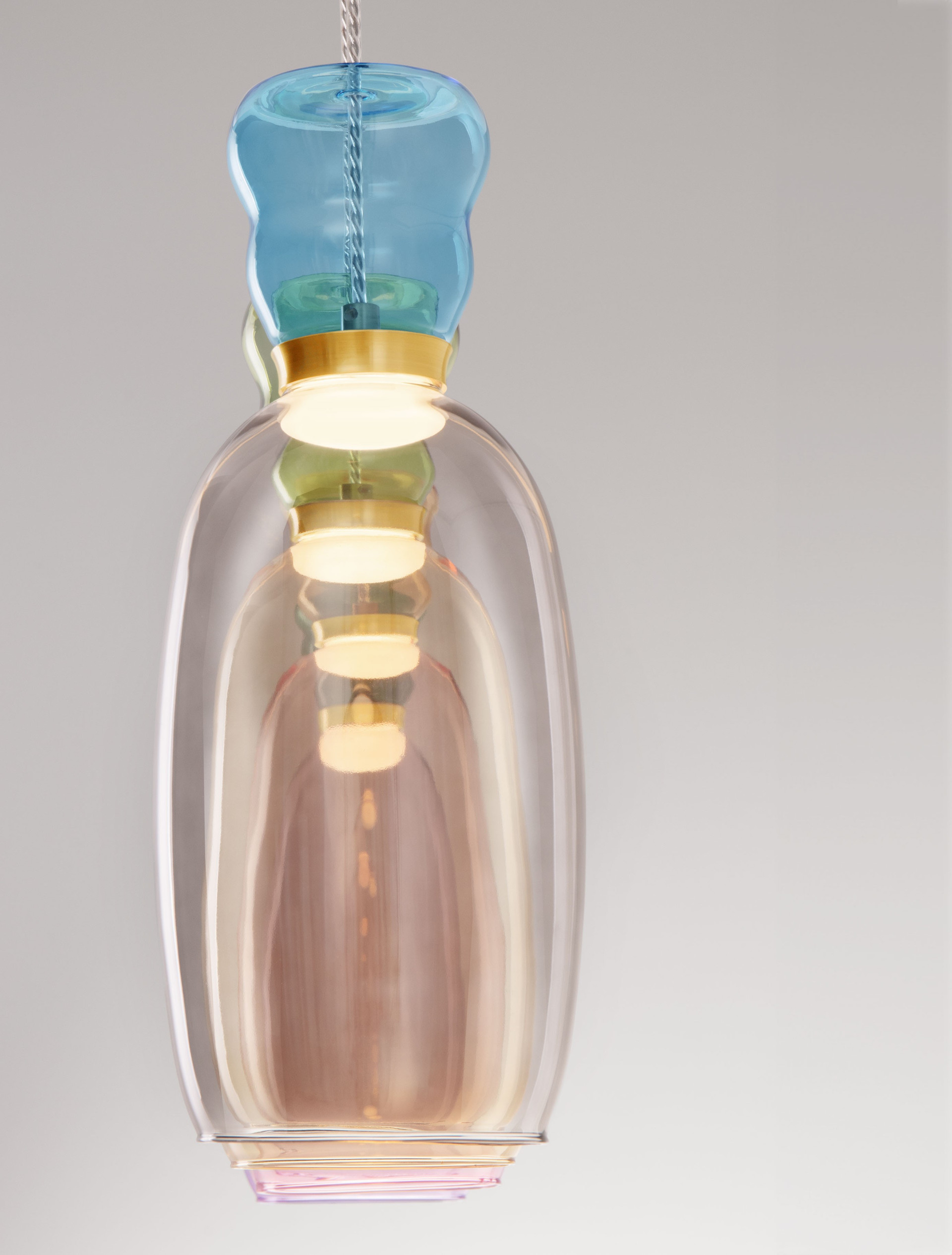 PLUMA | L 96 W 15 H 150 cm | 20 W | 3000 K | 1800 lm | IP20 | Green/Gold/Blue/Yellow/Pink/Jasper/Purple/Smokey | Glass/Metal