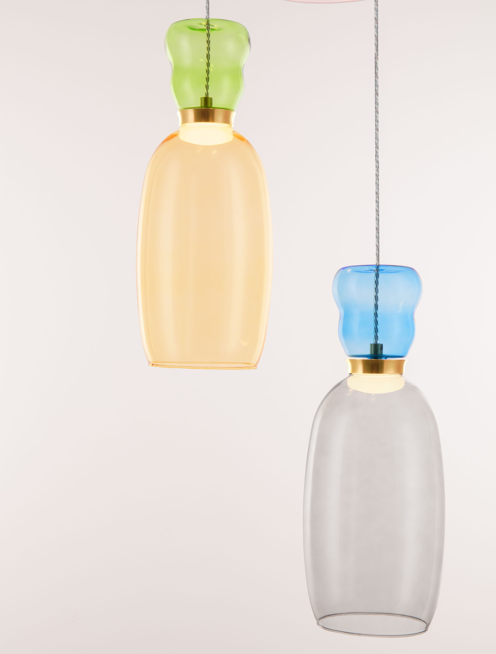 PLUMA | H 150 D 42 cm | 20 W | 3000 K | 1800 lm | IP20 | Green/Gold/Blue/Yellow/Pink/Jasper/Purple/Smokey | Glass/Metal