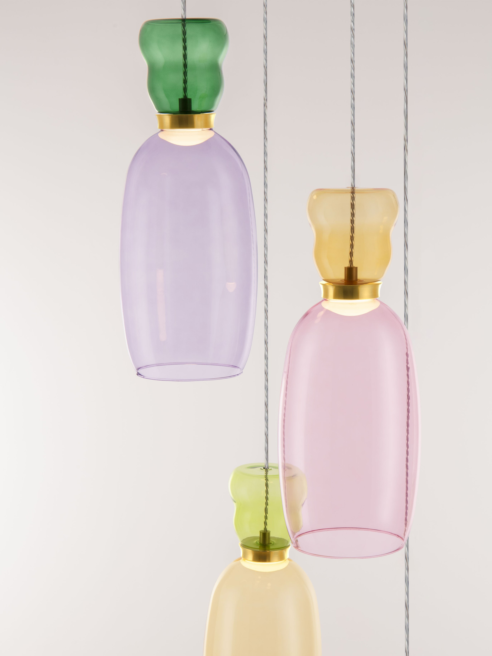 PLUMA | H 150 D 42 cm | 20 W | 3000 K | 1800 lm | IP20 | Green/Gold/Blue/Yellow/Pink/Jasper/Purple/Smokey | Glass/Metal