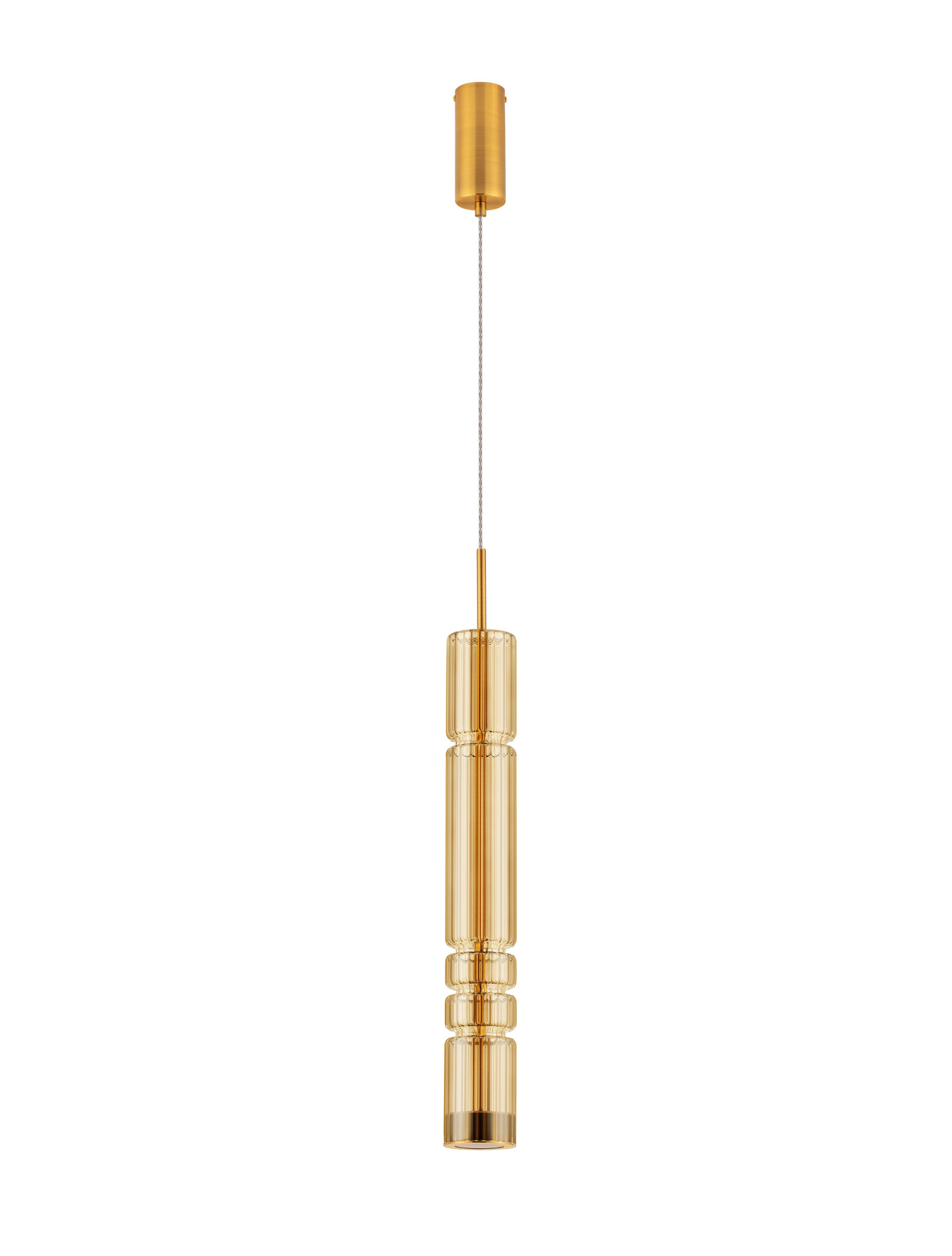 BENTO | H 180 D 8 cm | 7 W | 3000 K | 284 lm | IP20 | Brass/Amber | Glass/Metal
