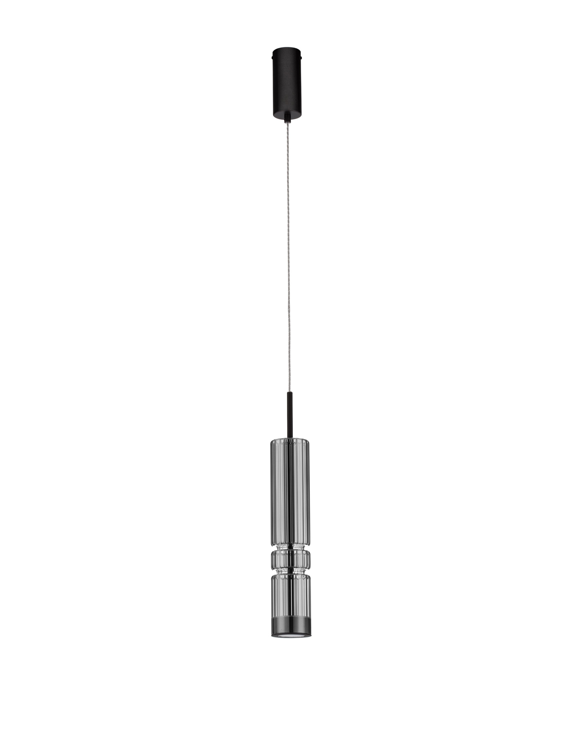 BENTO | H 180 D 8 cm | 7 W | 3000 K | 284 lm | IP20 | Black/Smokey | Glass/Metal