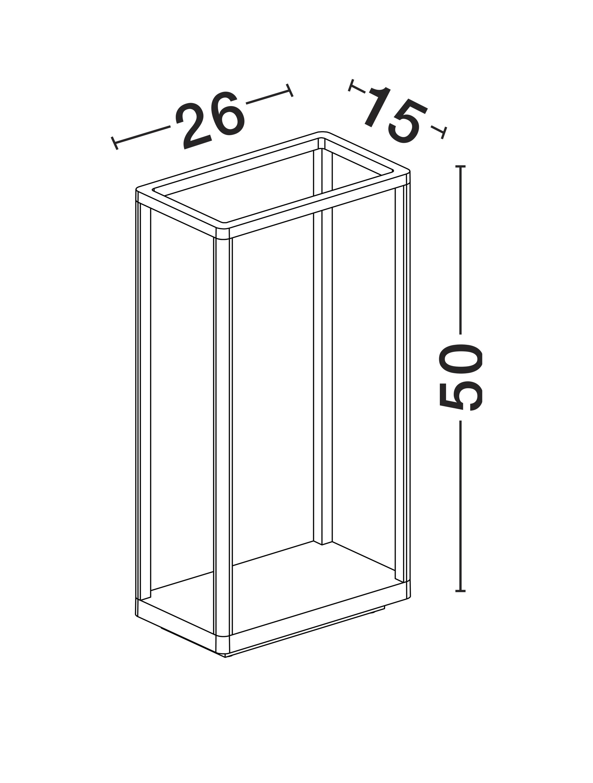 AKMI | L 26 W 15 H 50 cm | 9 W | 3000 K | 344 lm | IP65 | Black | Aluminum
