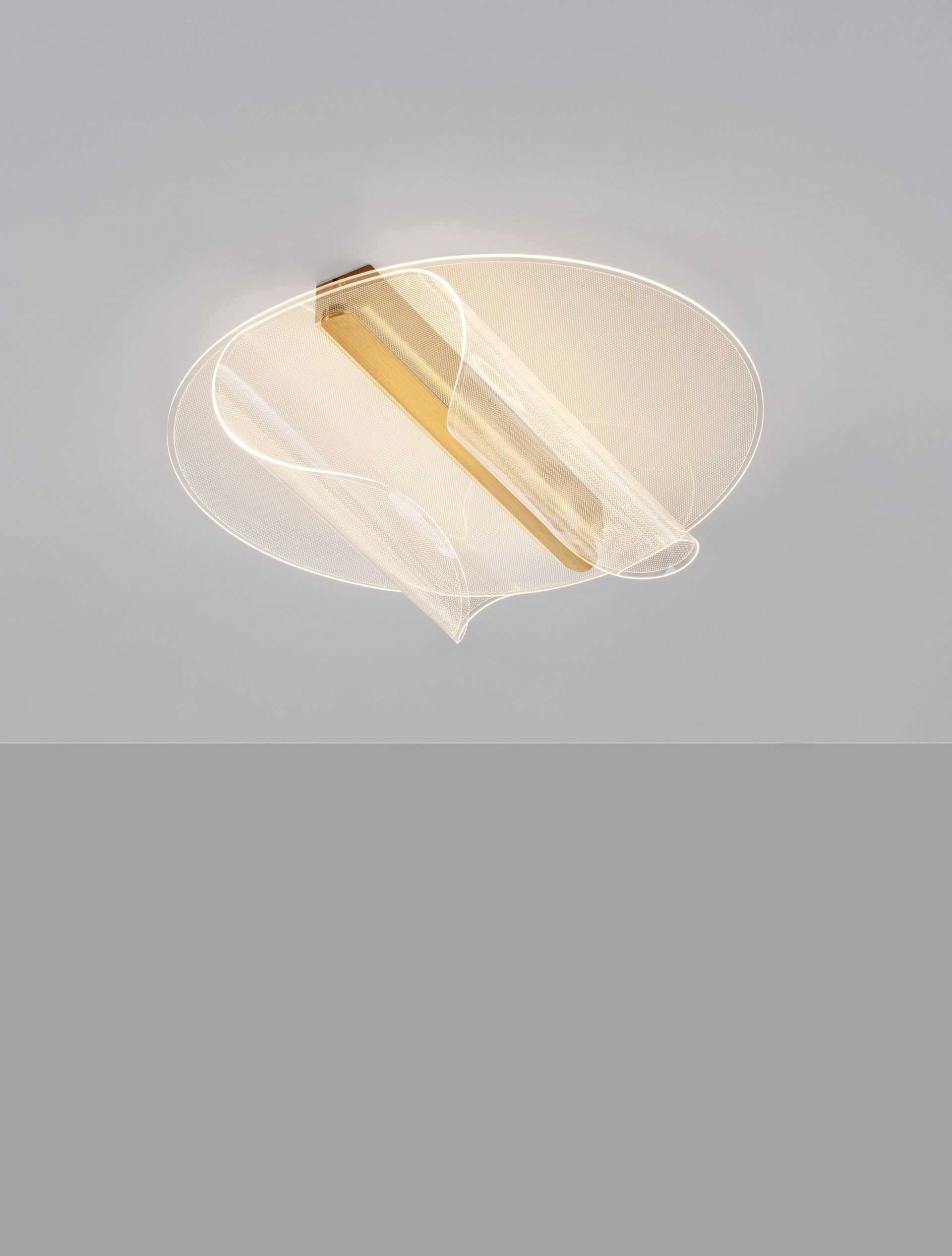 COPO | L 45 W 55 H 13 cm | 20 W | 3000 K | 1106 lm | IP20 | Gold | Aluminum/Acrylic