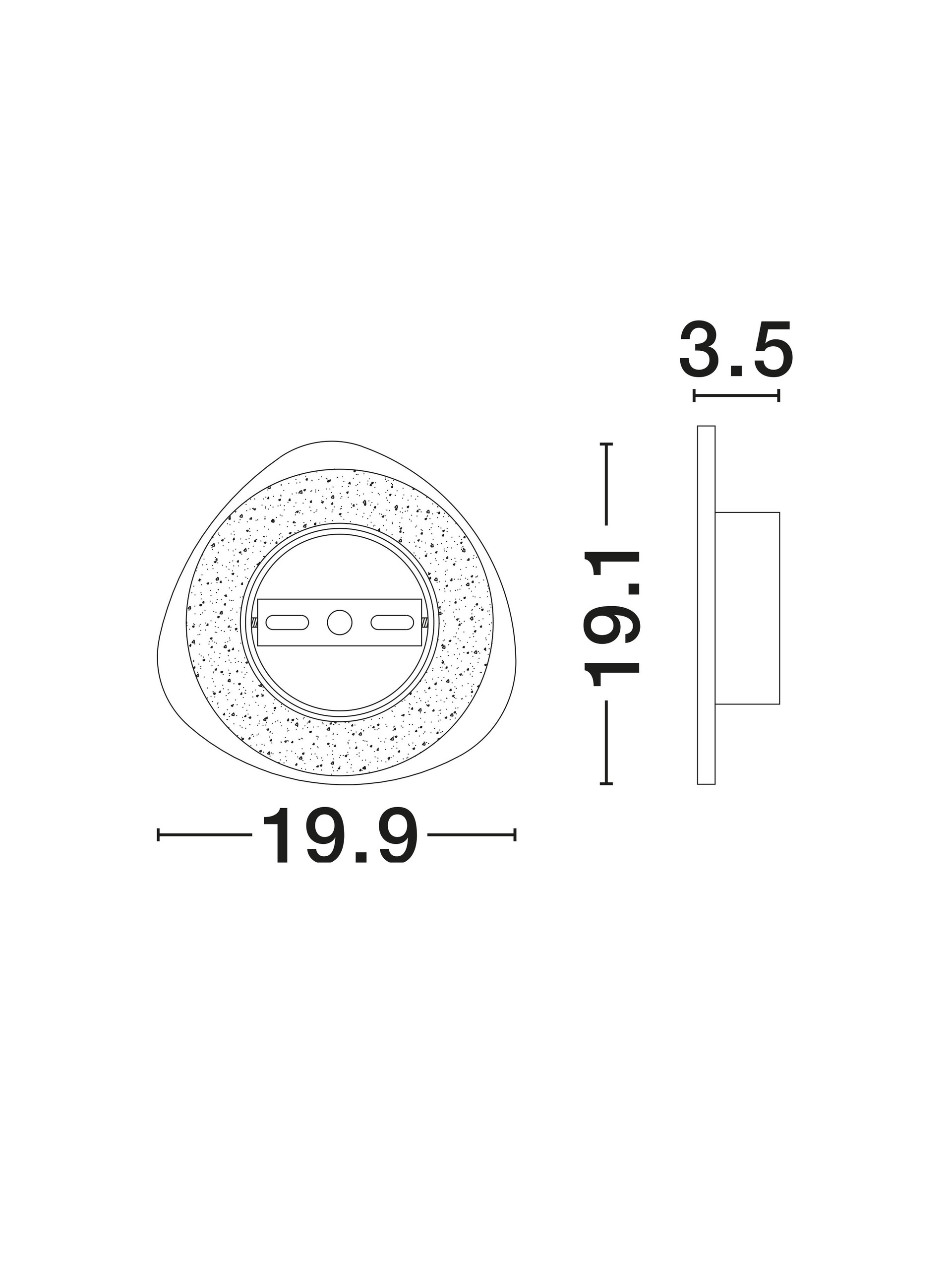 ATENA | L 19.9 W 3.5 H 19.1 cm | 8 W | 3000 K | 507 lm | IP20 | White | Aluminum