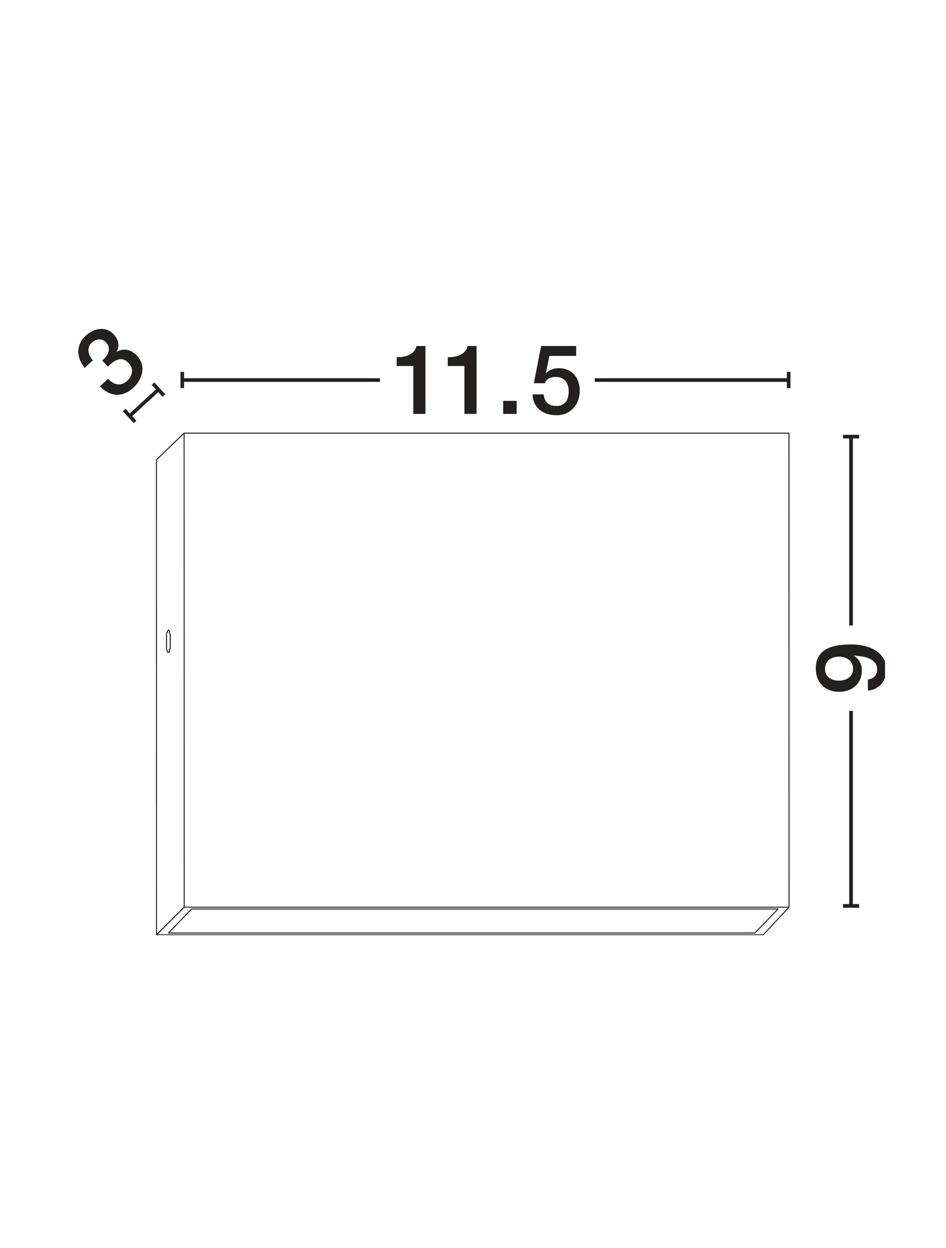 TICK | L 11.5 W 3 H 9 cm | 7 W | 3000 K | 416 lm | IP54 | Black | Aluminum