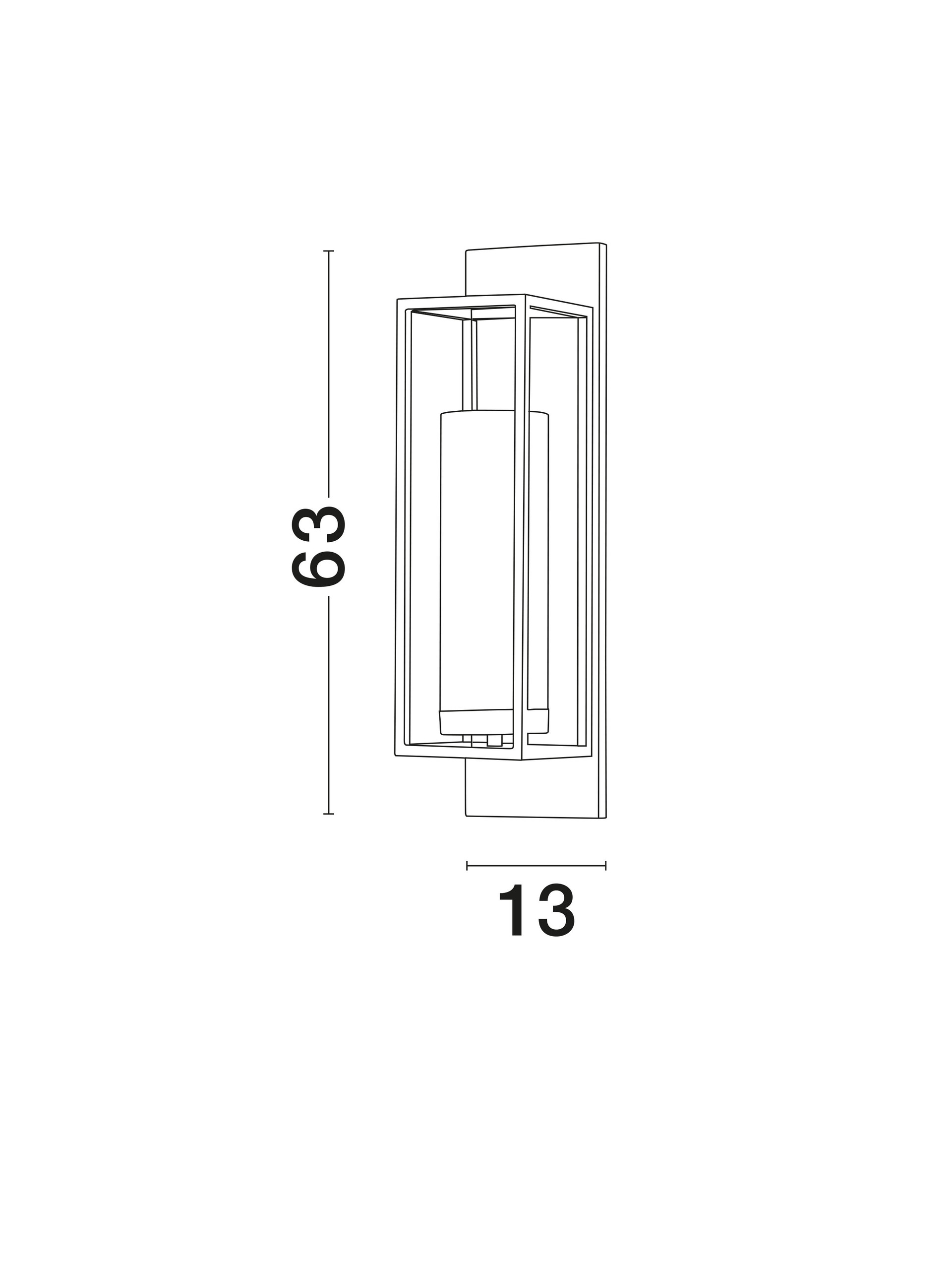JULIET | L 13 W 14.7 H 63 cm | 5 W | IP20 | Black/White | Glass/Metal