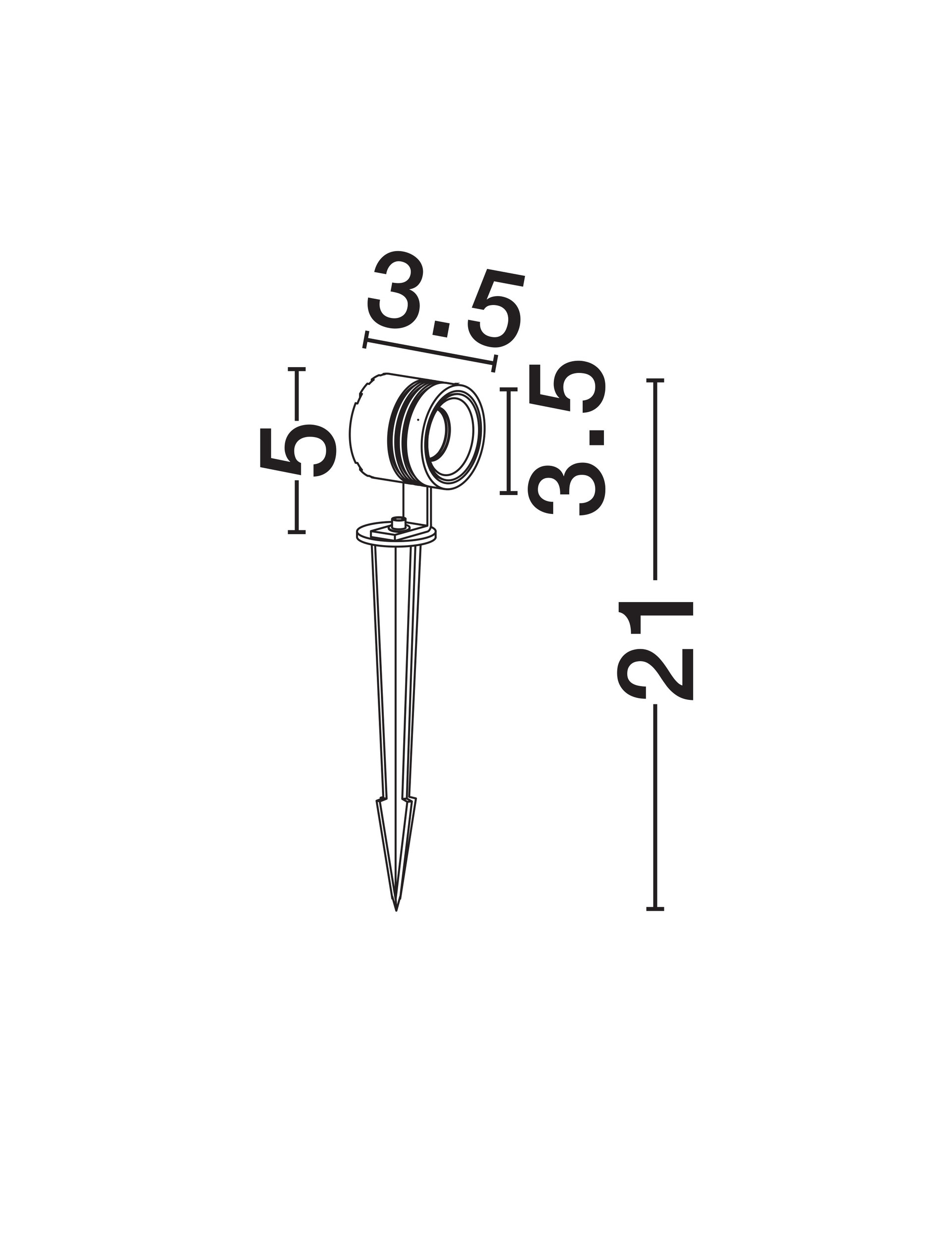 Sento 27-3W | H 5 D 3.5 cm | 3 W | 2700 K | 135 lm | IP65 | Corten | Aluminum