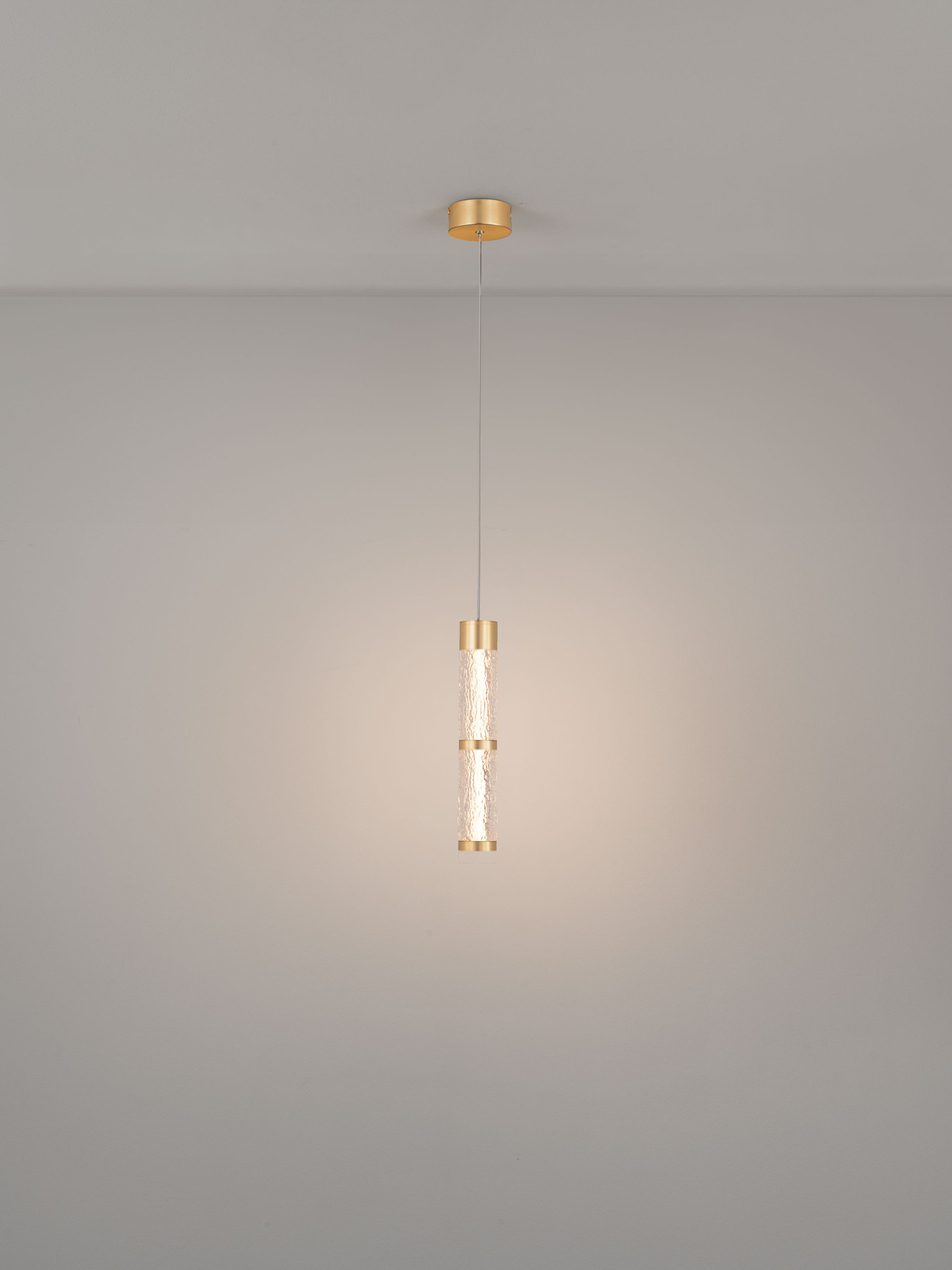 DECORO | H 200 D 10 cm | 11 W | 3000 K | 840 lm | IP20 | Ορείχαλκος Χρυσός | Ατσάλι/Αλουμίνιο/Ακρυλικό/Σιλικόνη