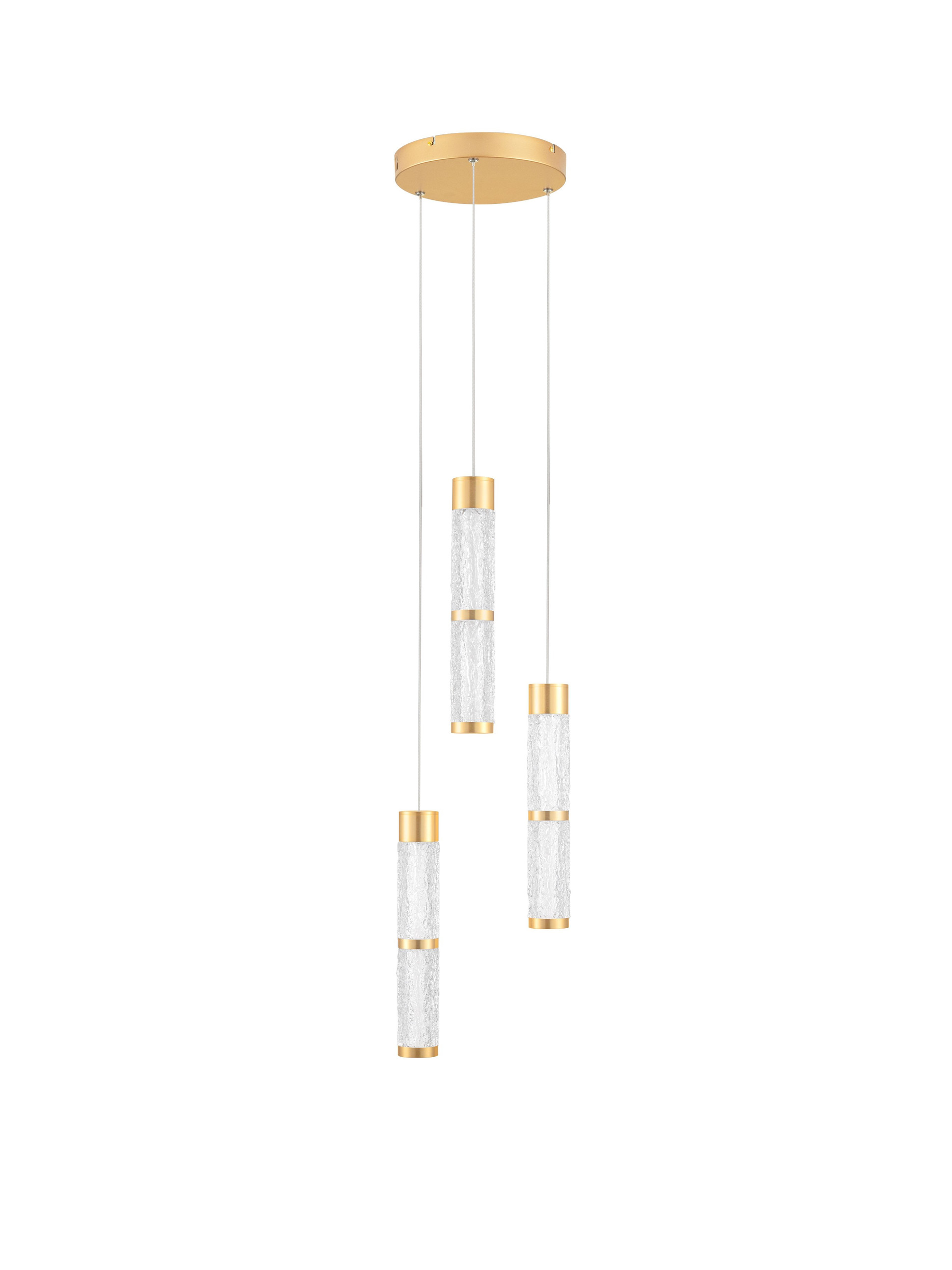 DECORO | H 250 D 28 cm | 33 W | 3000 K | 2520 lm | IP20 | Ορείχαλκος Χρυσός | Ατσάλι/Αλουμίνιο/Ακρυλικό/Σιλικόνη