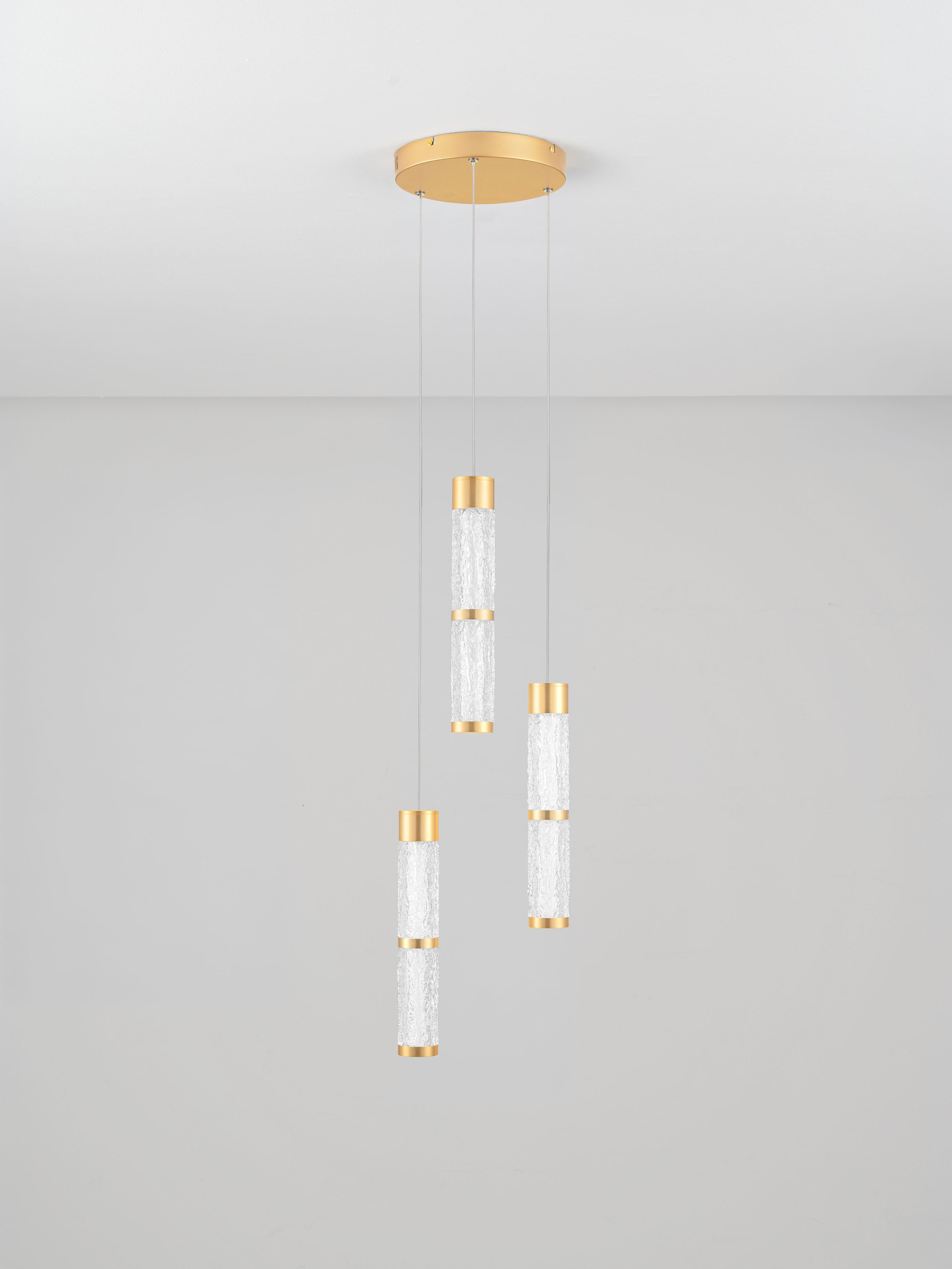 DECORO | H 250 D 28 cm | 33 W | 3000 K | 2520 lm | IP20 | Ορείχαλκος Χρυσός | Ατσάλι/Αλουμίνιο/Ακρυλικό/Σιλικόνη