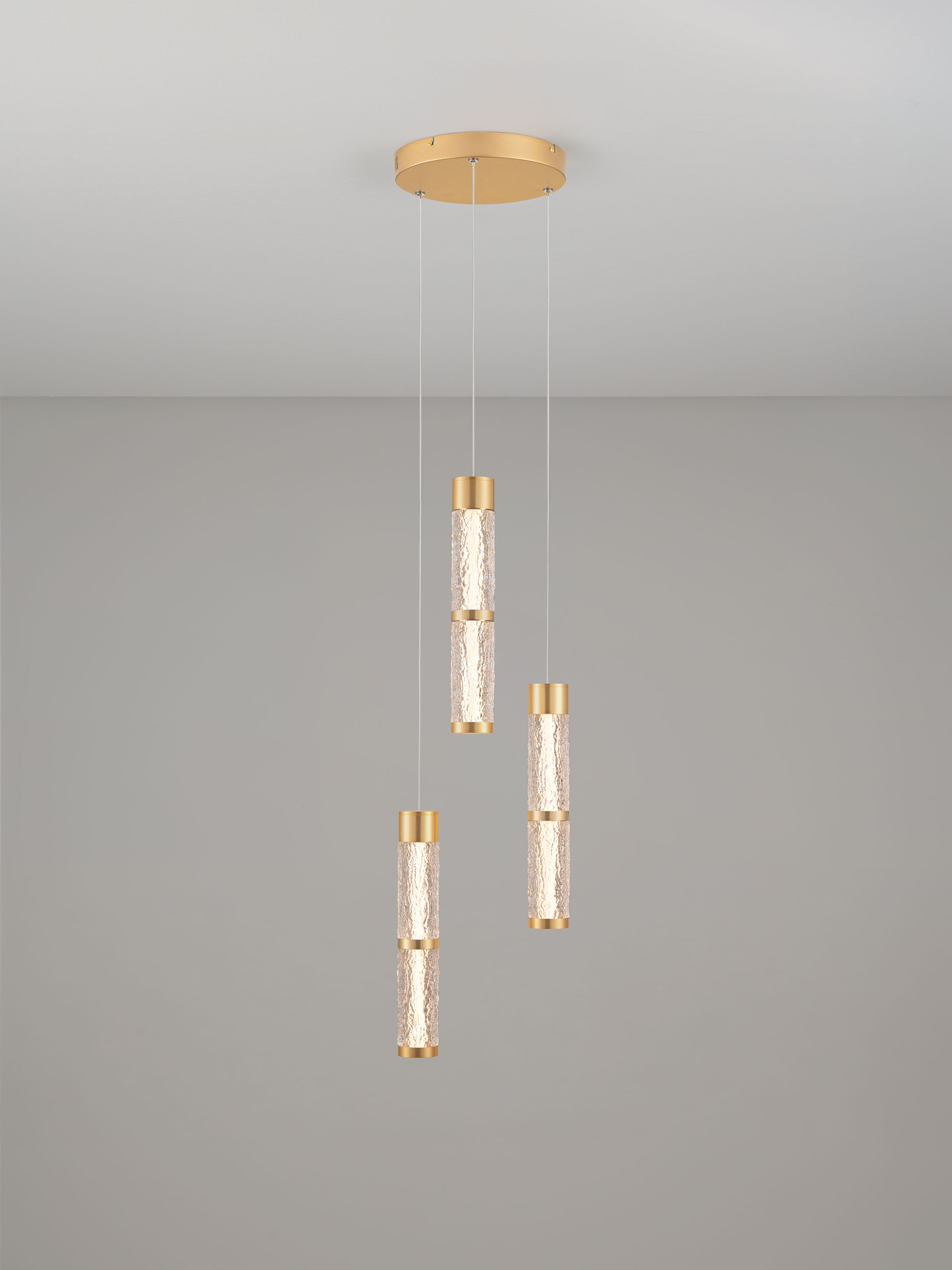 DECORO | H 250 D 28 cm | 33 W | 3000 K | 2520 lm | IP20 | Ορείχαλκος Χρυσός | Ατσάλι/Αλουμίνιο/Ακρυλικό/Σιλικόνη