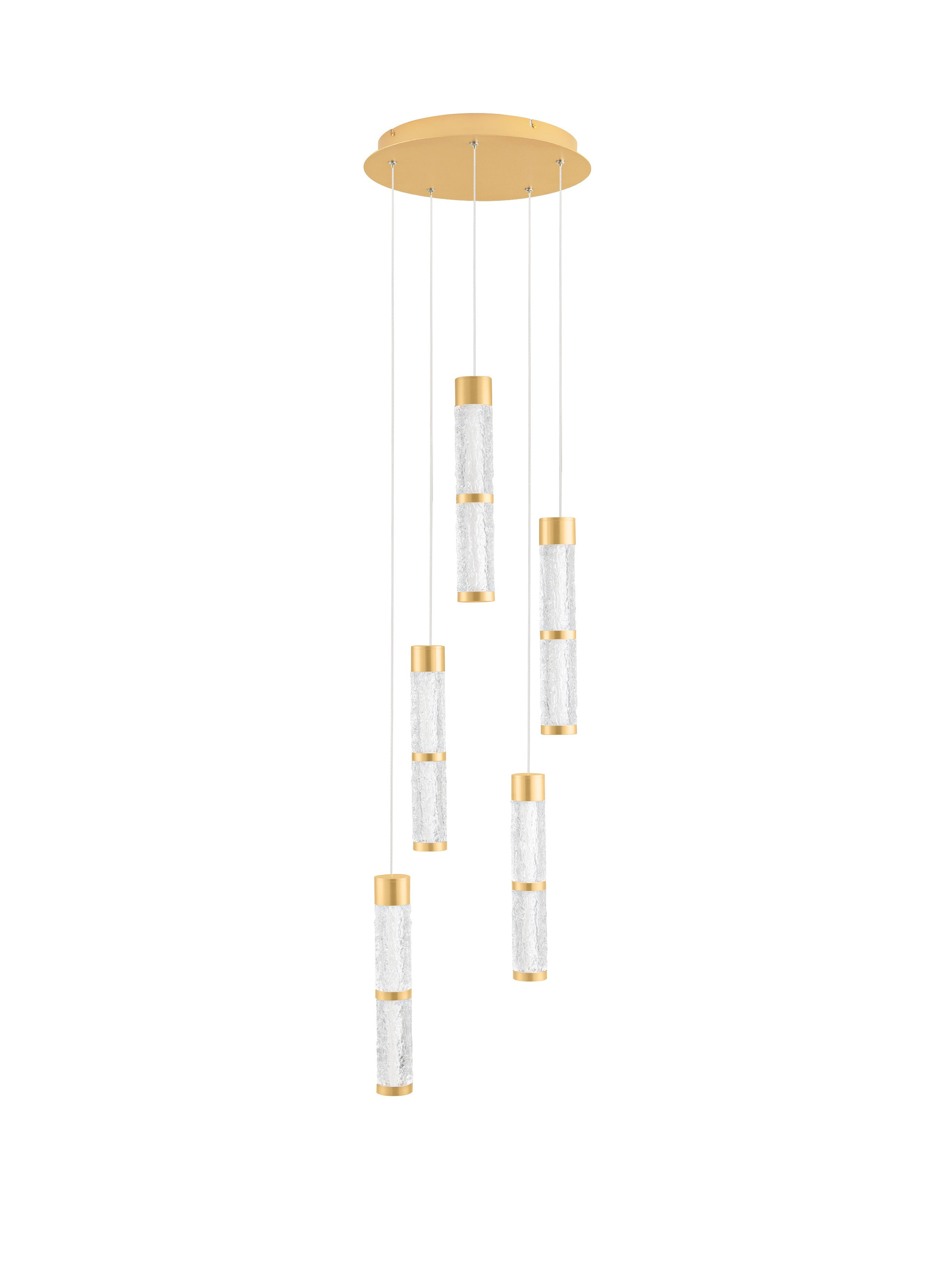DECORO | H 195 D 38 cm | 55 W | 3000 K | 4200 lm | IP20 | Ορείχαλκος Χρυσός | Ατσάλι/Αλουμίνιο/Ακρυλικό/Σιλικόνη