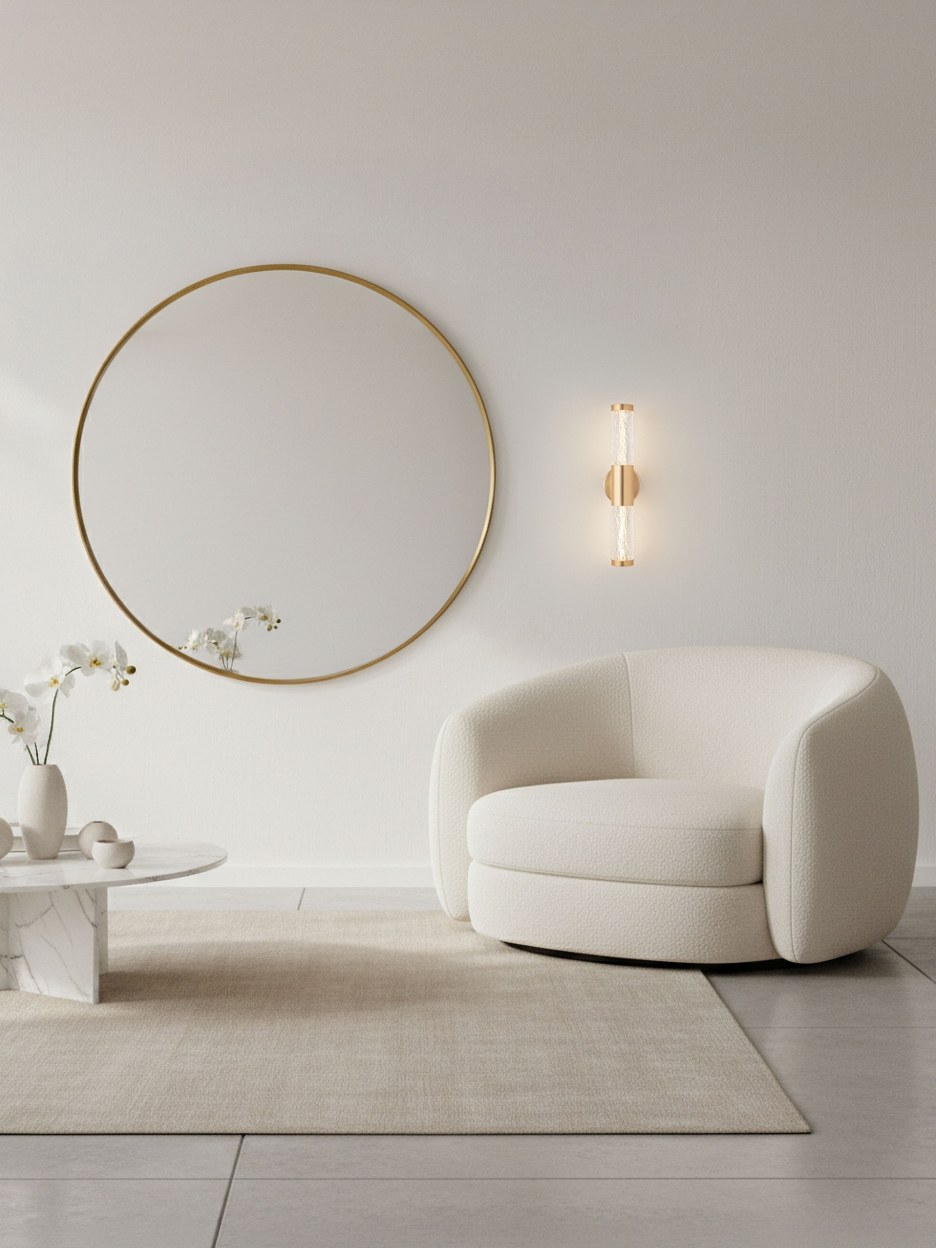 DECORO | W 10 H 41.5 D 6 cm | 13 W | 3000 K | 999 lm | IP20 | Ορείχαλκος Χρυσός | Ατσάλι/Αλουμίνιο/Ακρυλικό/Σιλικόνη