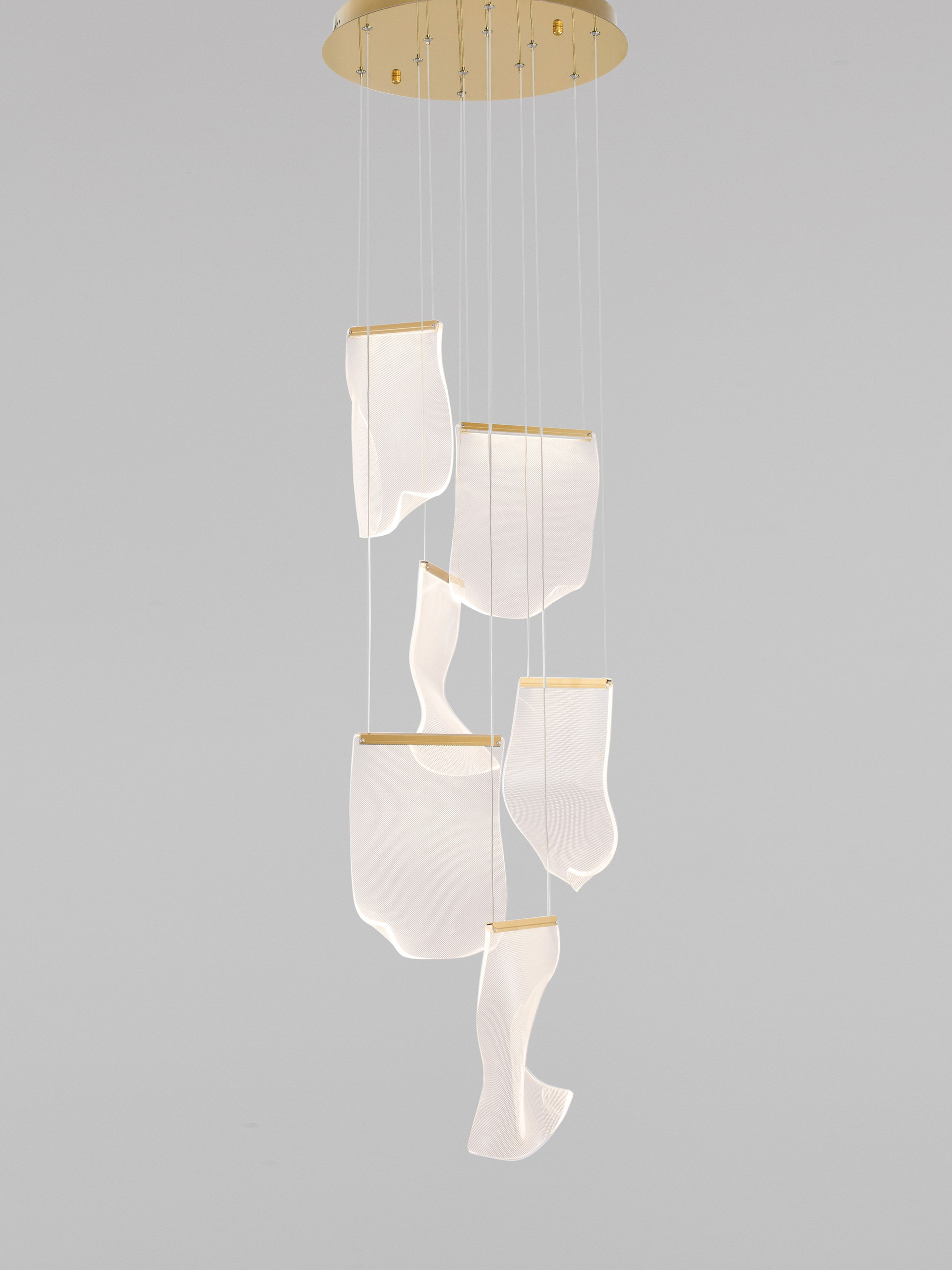 SIDERNO | H 150 D 48 cm | 39 W | 3000 K | 2473 lm | IP20 | Oro | Alluminio/Acrilico