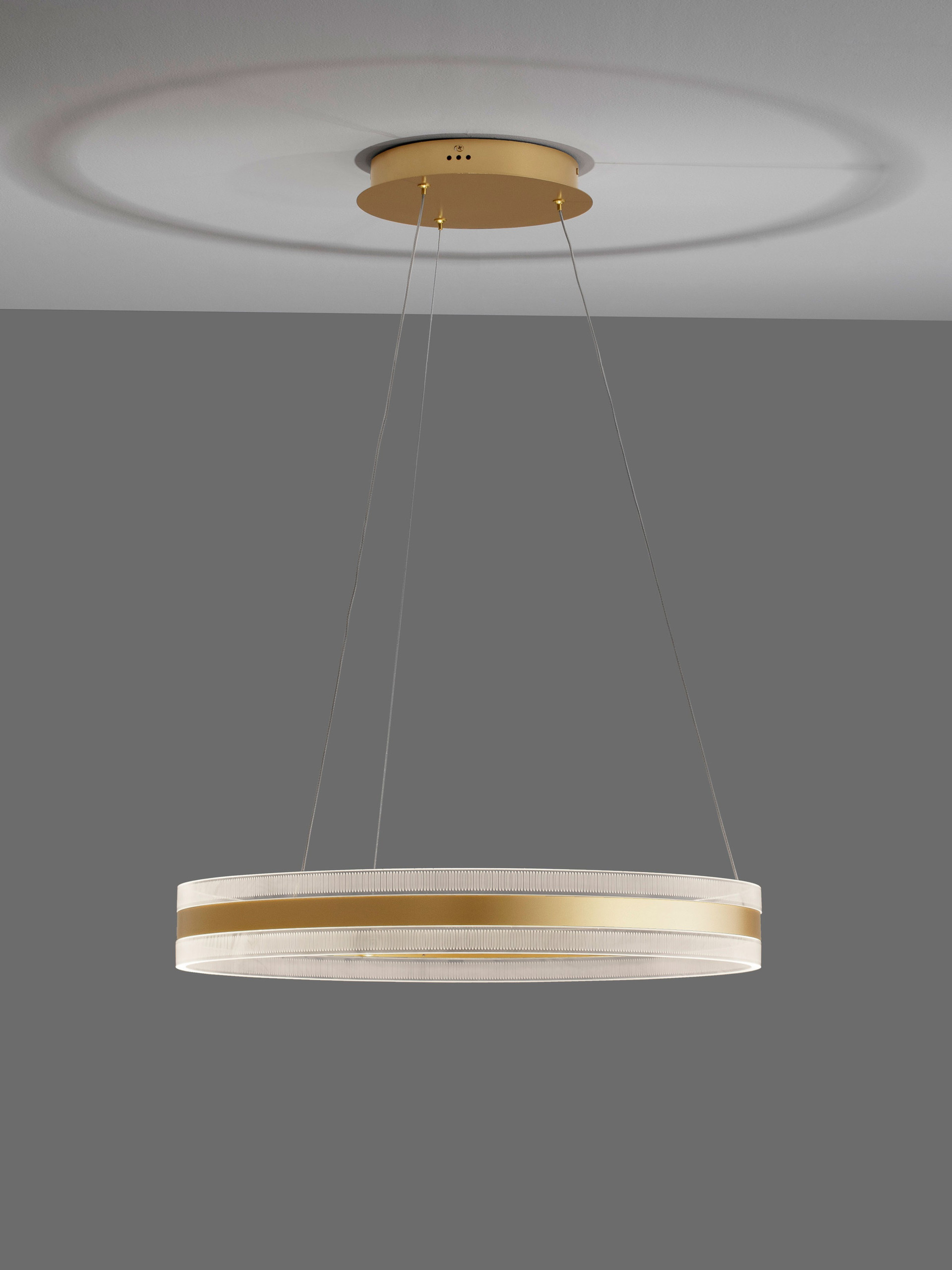 AGOS | H 150 D 60 cm | 75 W | 3000 K | 2947 lm | IP20 | Gold | Aluminum/Acrylic
