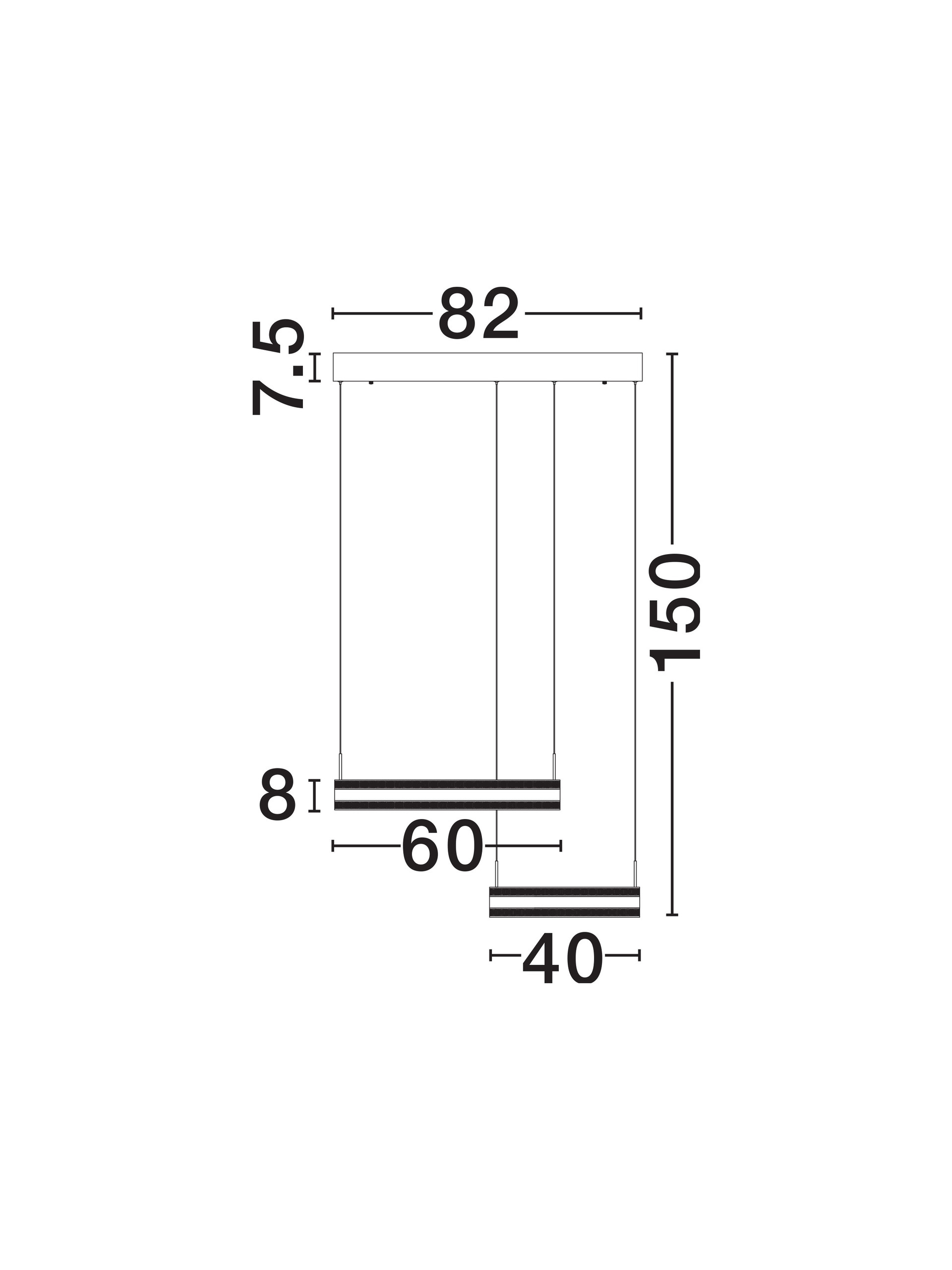 AGOS | L 82 W 60 H 150 cm | 124 W | 3000 K | 5421 lm | IP20 | Gold | Aluminum/Acrylic