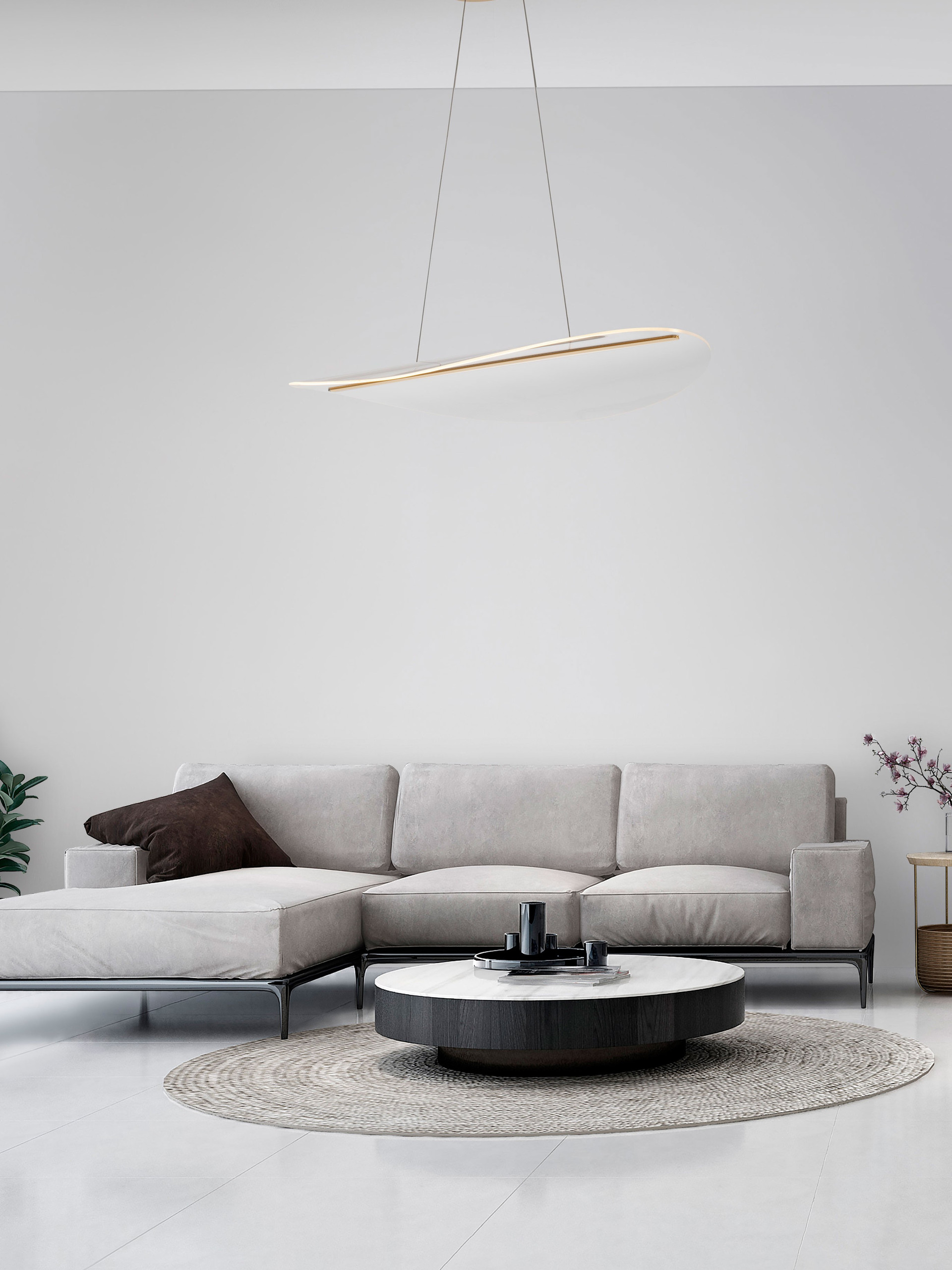 AGOS | L 95 W 56 H 150 cm | 32 W | 3000 K | 2156 lm | IP20 | Gold | Aluminum/Acrylic
