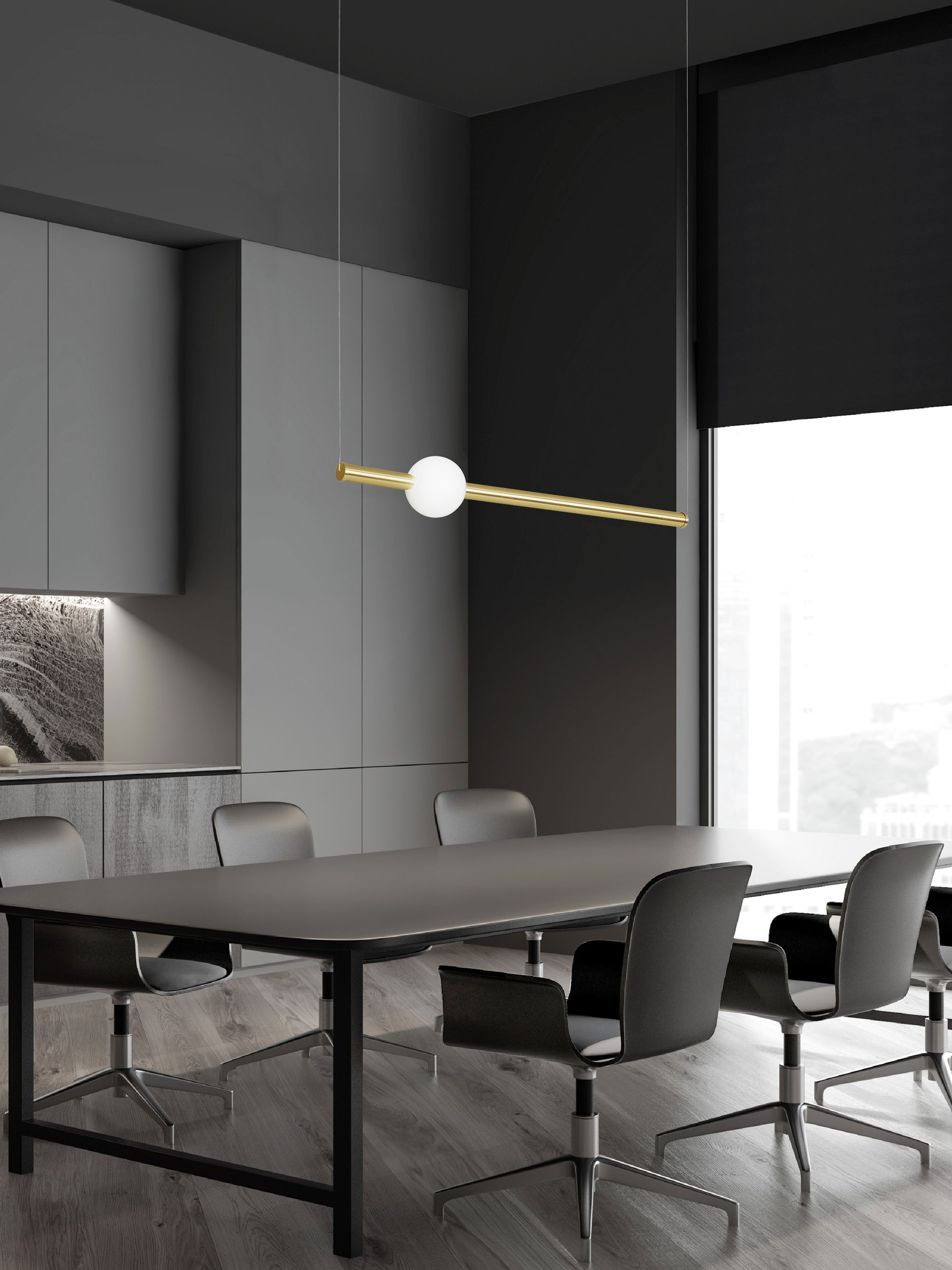 NEUTRON | L 92 W 12 H 150 cm | 11 W | 3000 K | 693 lm | IP20 | Gold | Aluminum/Acrylic