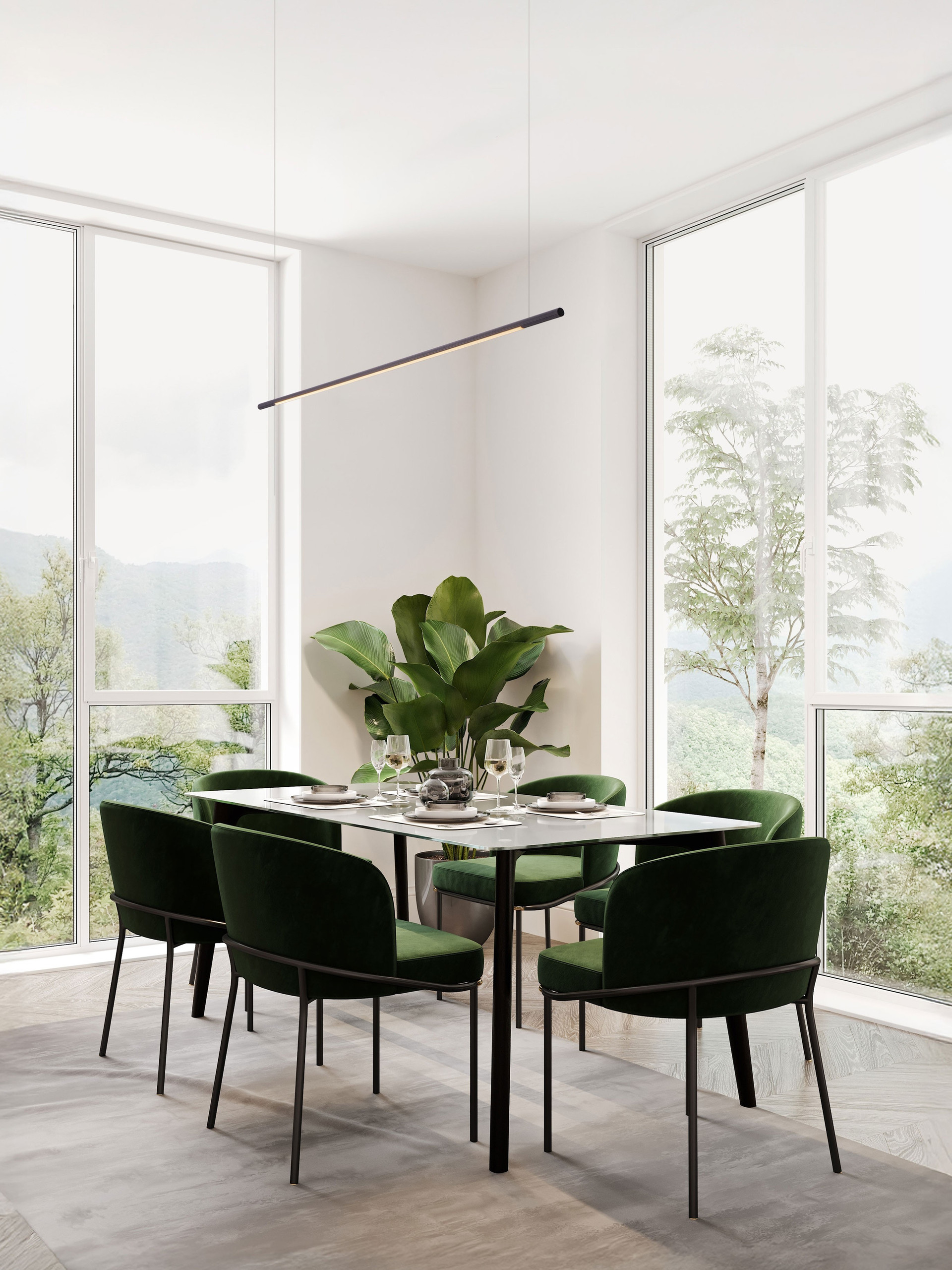 BRILLIA | L 120 W 7 H 150 cm | 20 W | 3000/2700/4000 K | 1300 lm | IP20 | Black | Aluminum