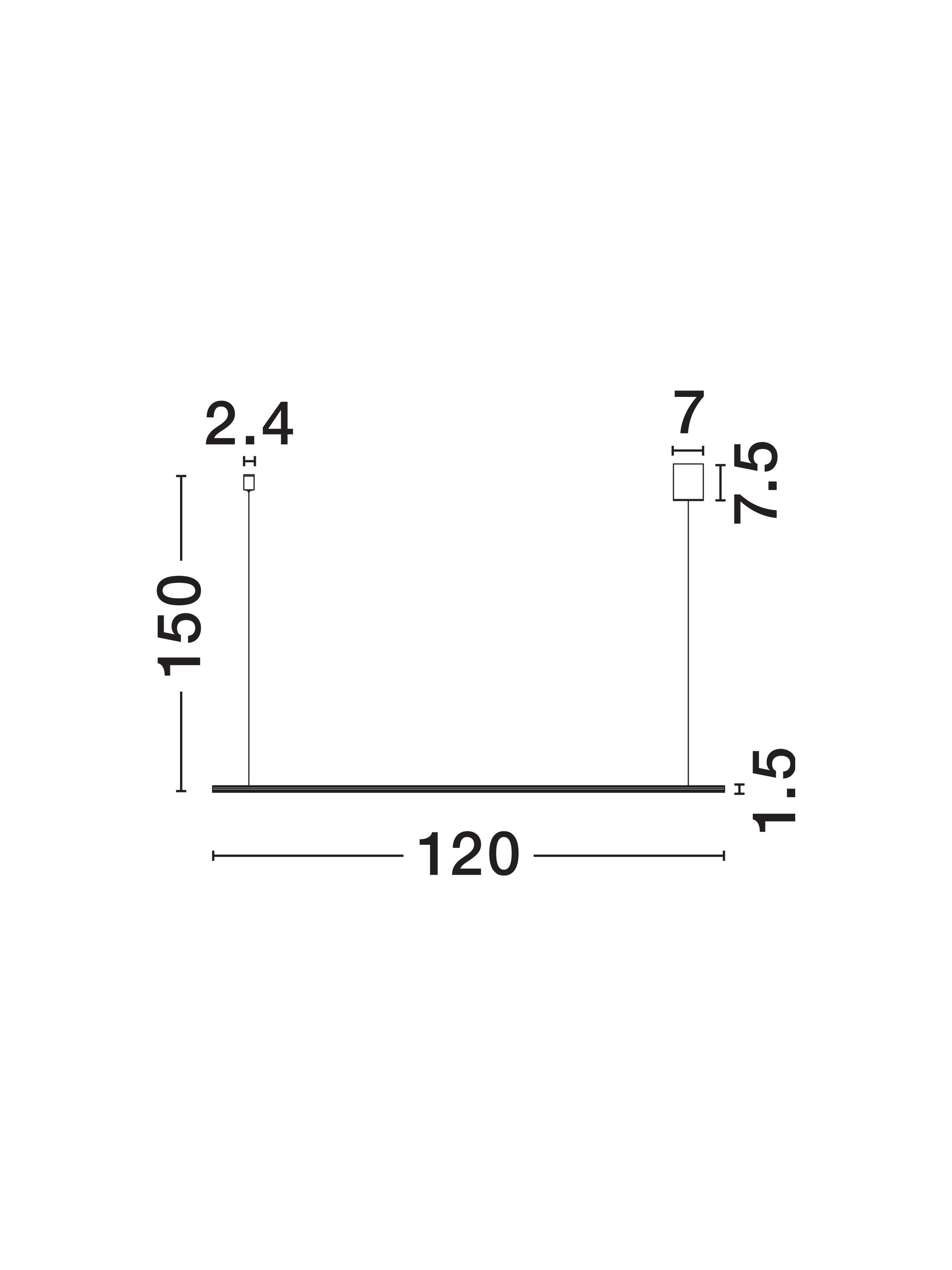 BRILLIA | L 120 W 7 H 150 cm | 20 W | 3000/2700/4000 K | 1300 lm | IP20 | Gold | Aluminum