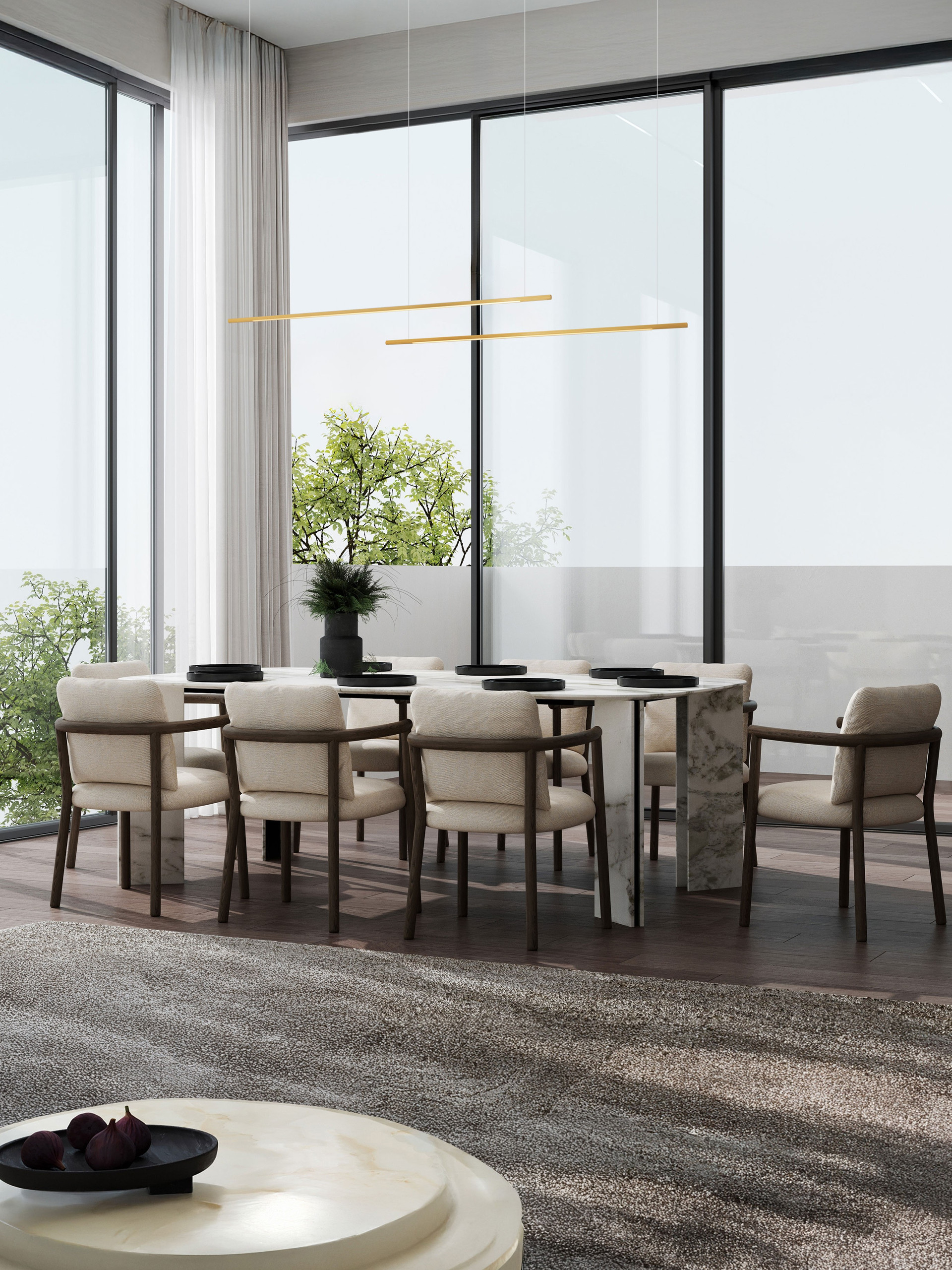 BRILLIA | L 161 W 7.2 H 140 cm | 40 W | 3000/2700/4000 K | 2400 lm | IP20 | Gold | Aluminum