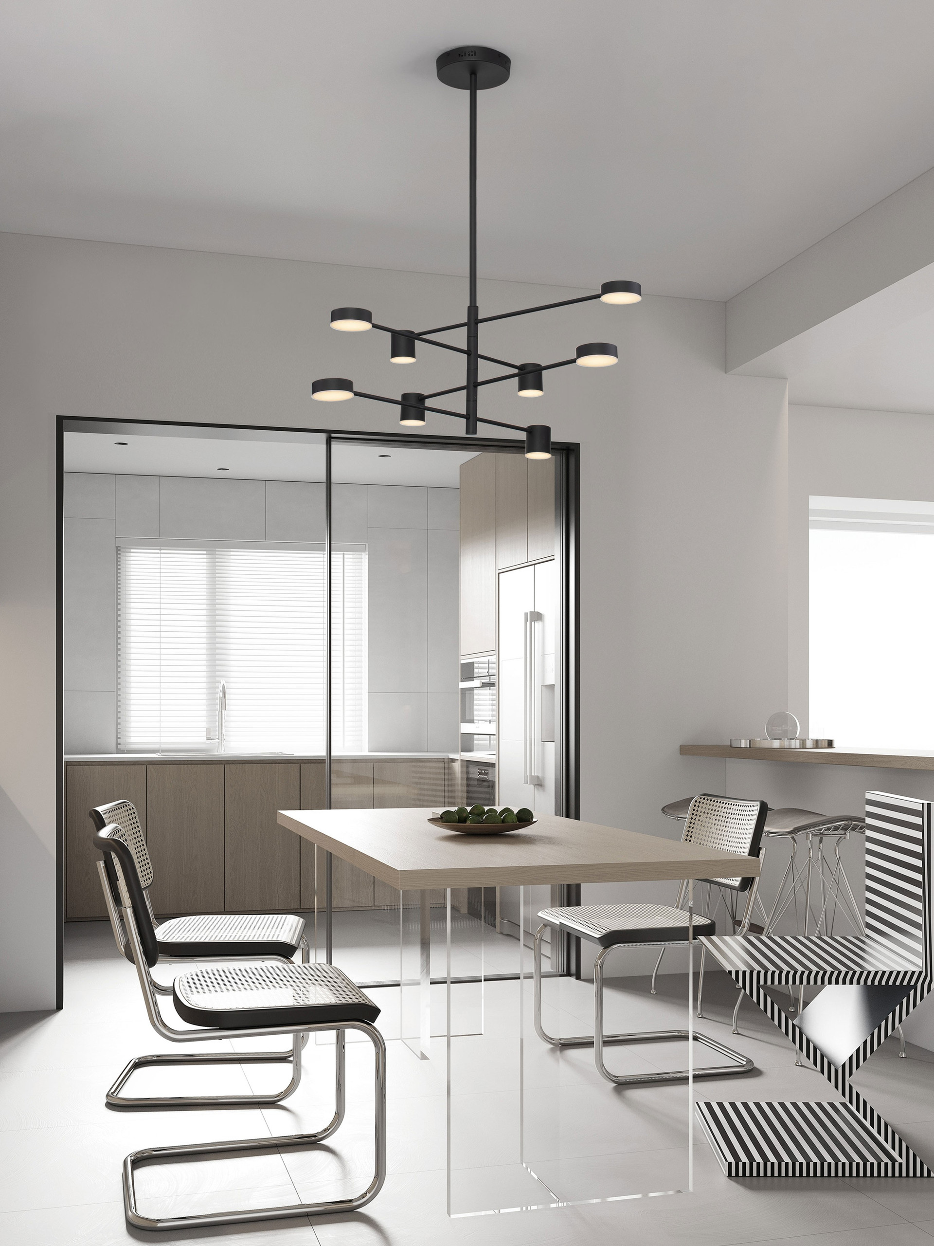 NORDIK | H 110 D 100 cm | 40 W | 3000 K | 1680 lm | IP20 | Black | Aluminum/Acrylic