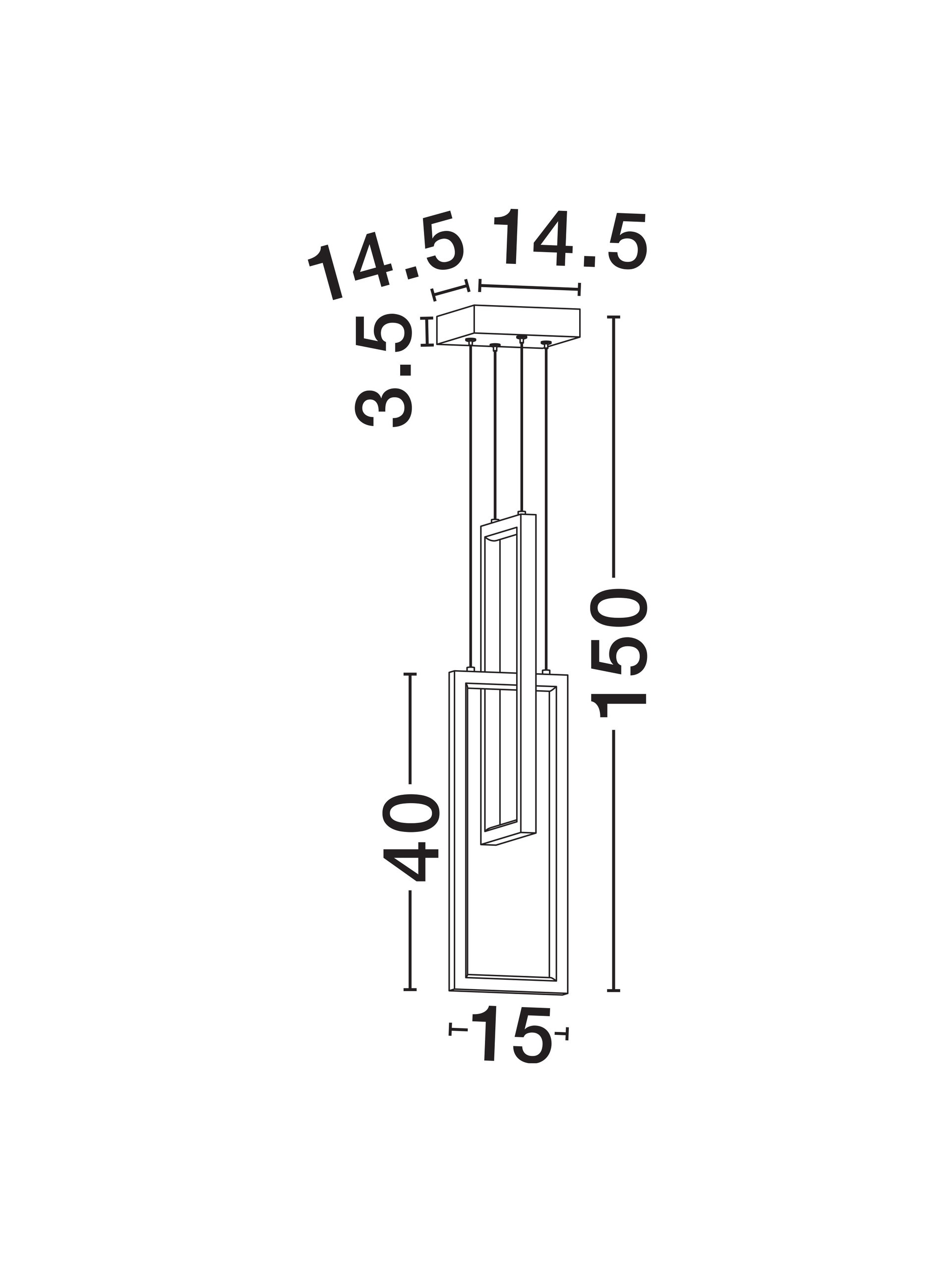 ALIS | L 15 W 14.5 H 150 cm | 37 W | 3200 K | 925 lm | IP20 | Schwarz | Stahl/Aluminium/Acryl