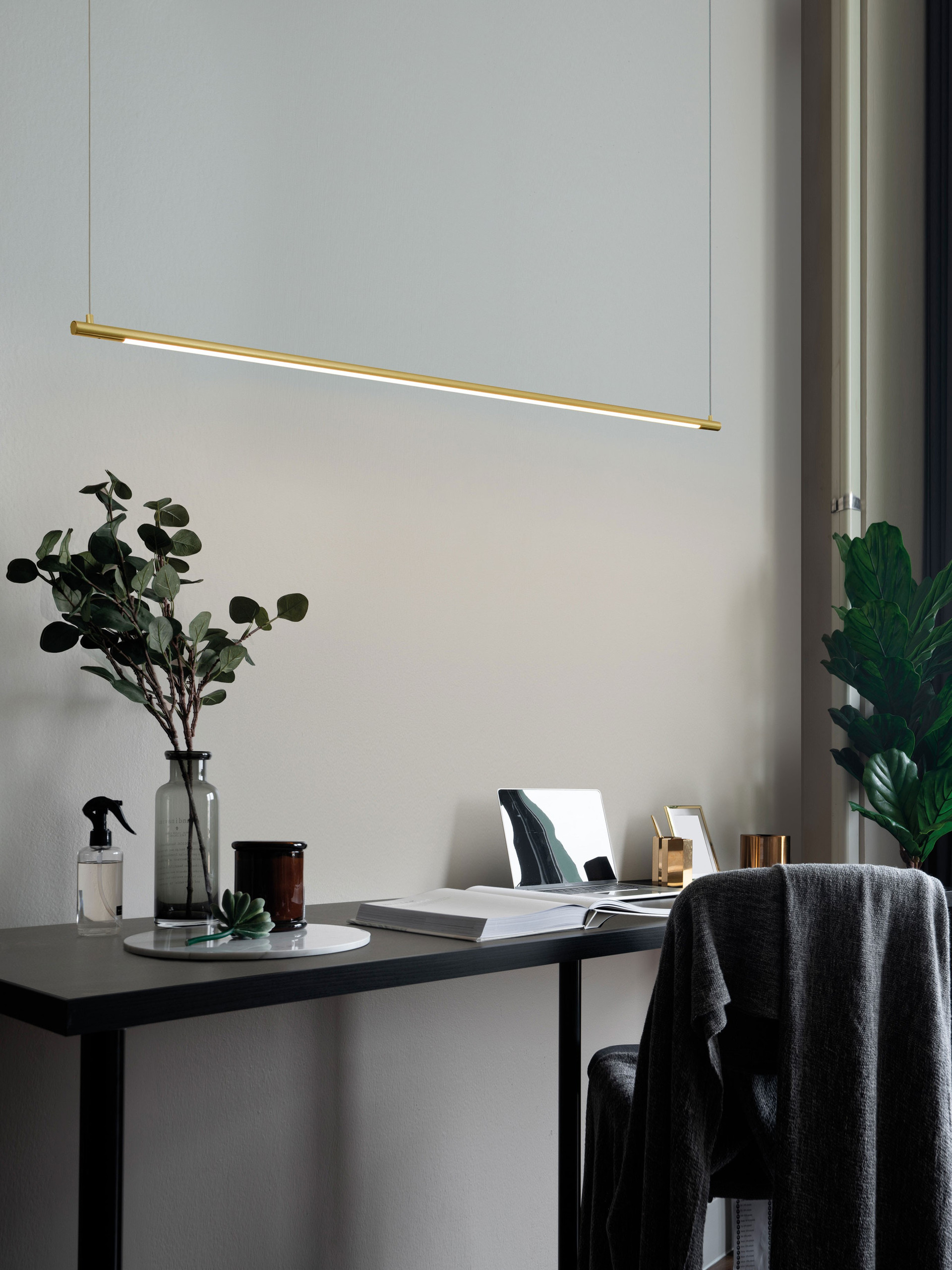 ELETTRA | L 120 W 7 H 150 cm | 20 W | 3000 K | 677 lm | IP20 | Gold | Aluminum