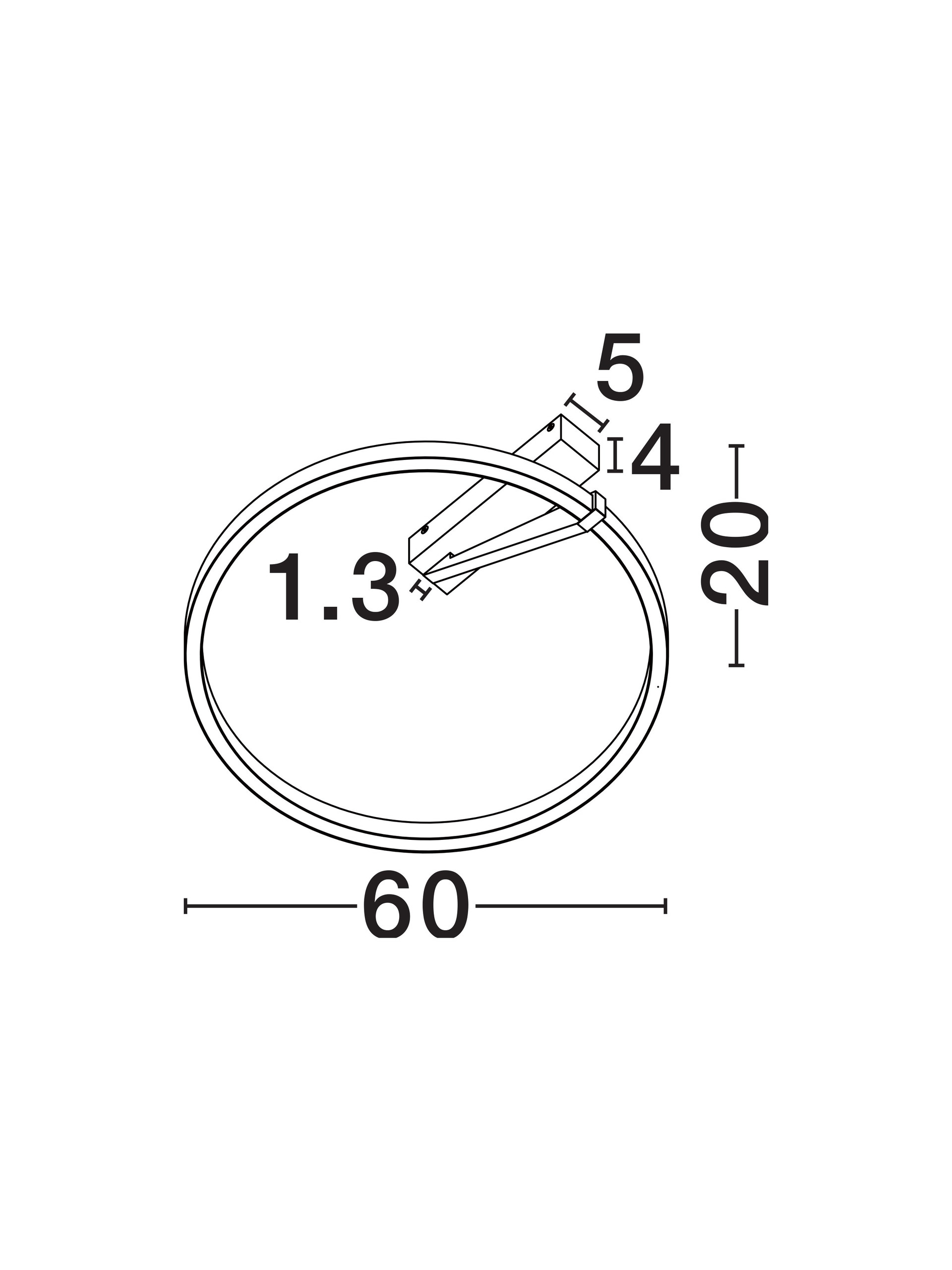 TILIA | H 20 D 60 cm | 38 W | 3000/2700/4000 K | 2242 lm | IP20 | Foggy Nickel | Aluminum