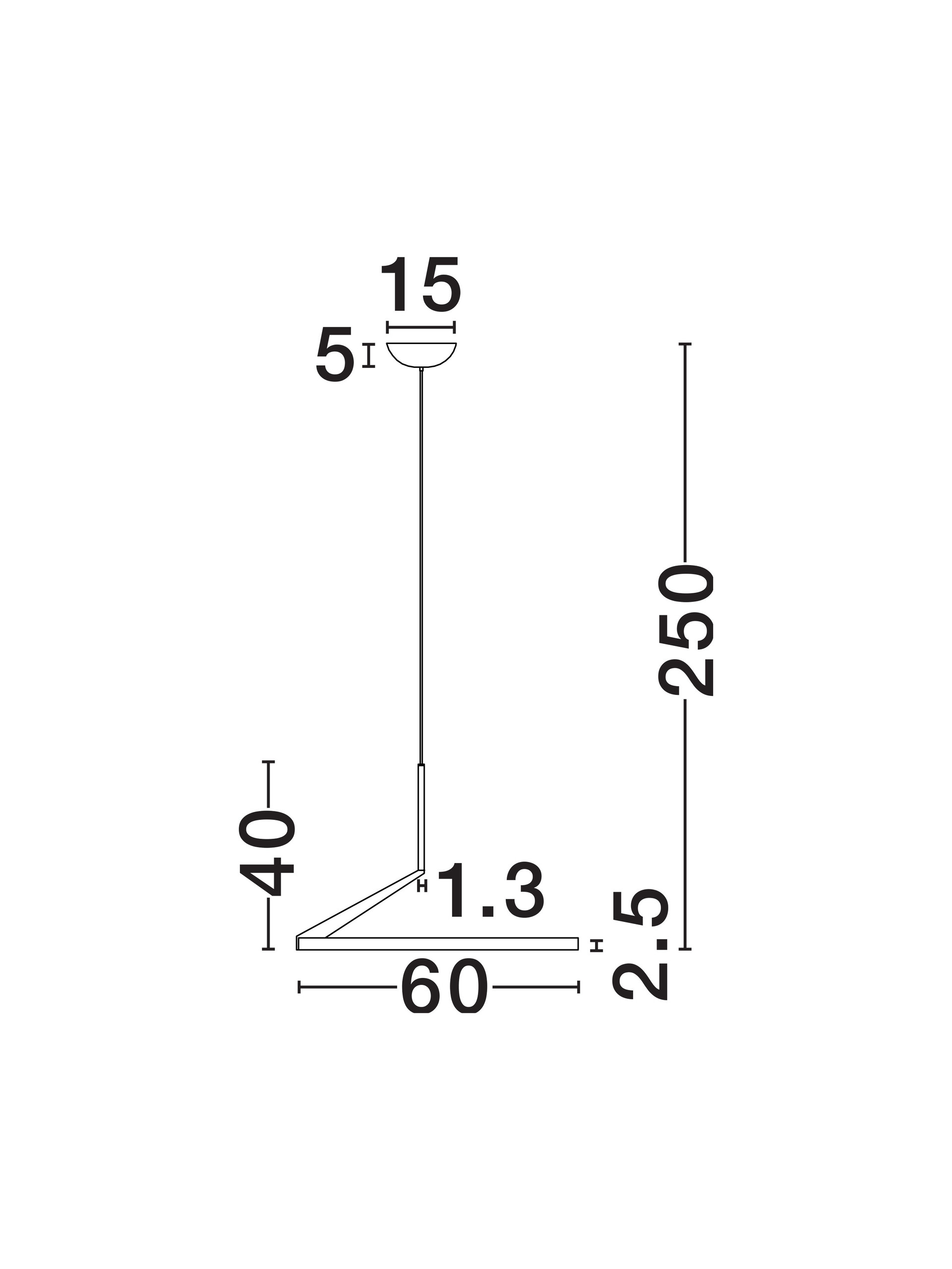 TILIA | H 250 D 60 cm | 31 W | 3000/2700/4000 K | 1829 lm | IP20 | Oro | Aluminio