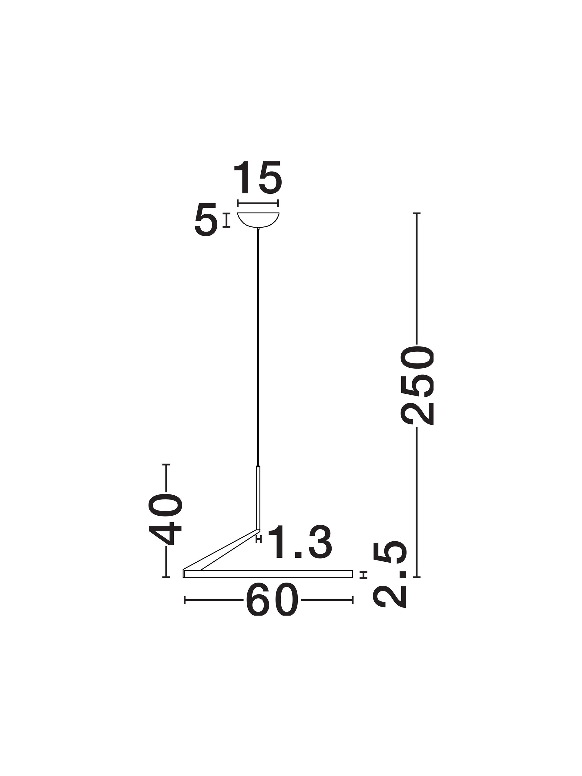 TILIA | H 250 D 60 cm | 31 W | 3000/2700/4000 K | 1829 lm | IP20 | Nebeliges Nickel | Aluminium