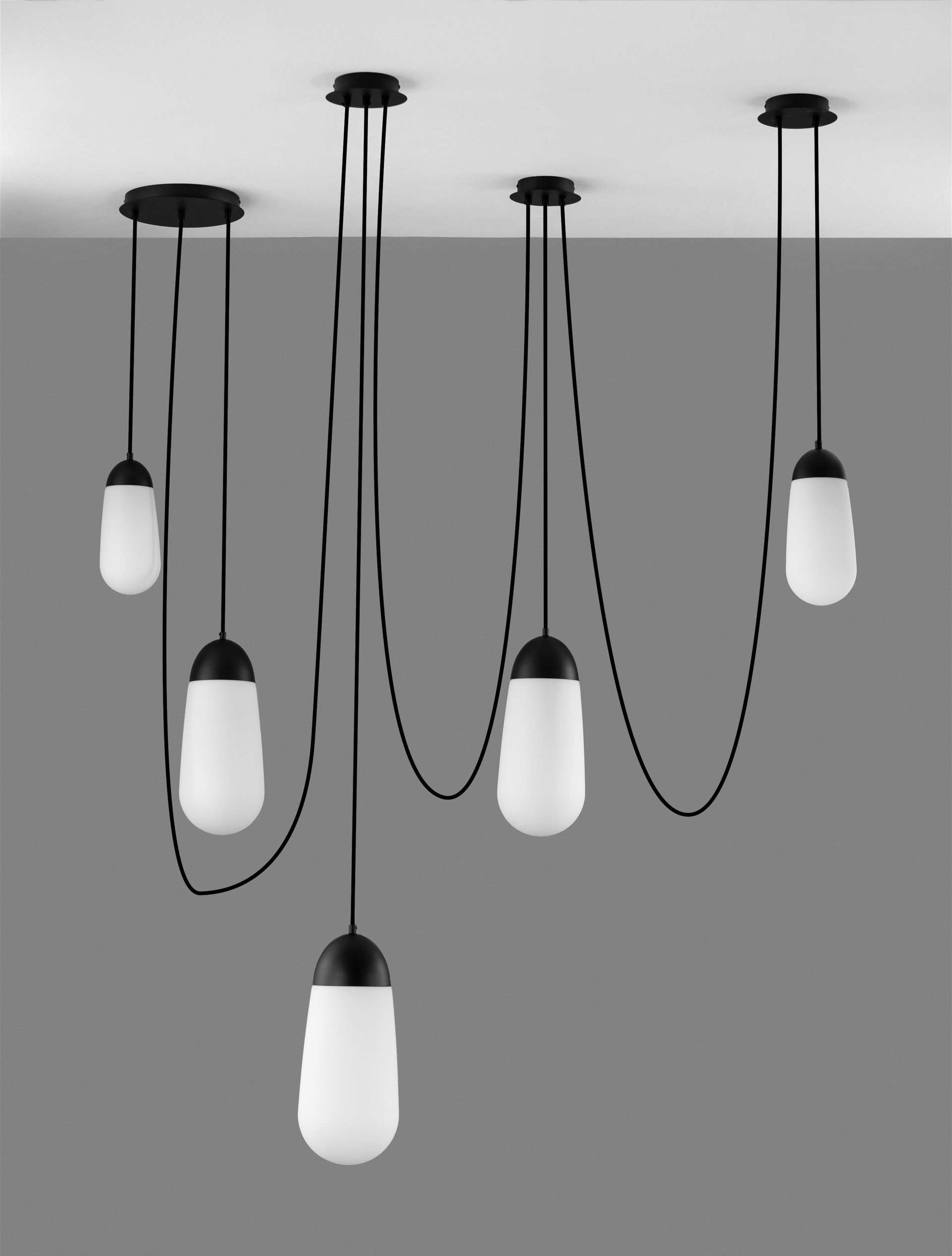 BLAKY | H 300 D 170 cm | 25 W | IP20 | Black/White | Glass/Metal
