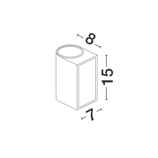 NERO | W 8 H 15 D 7 cm | 20 W | IP54 | White | Aluminum