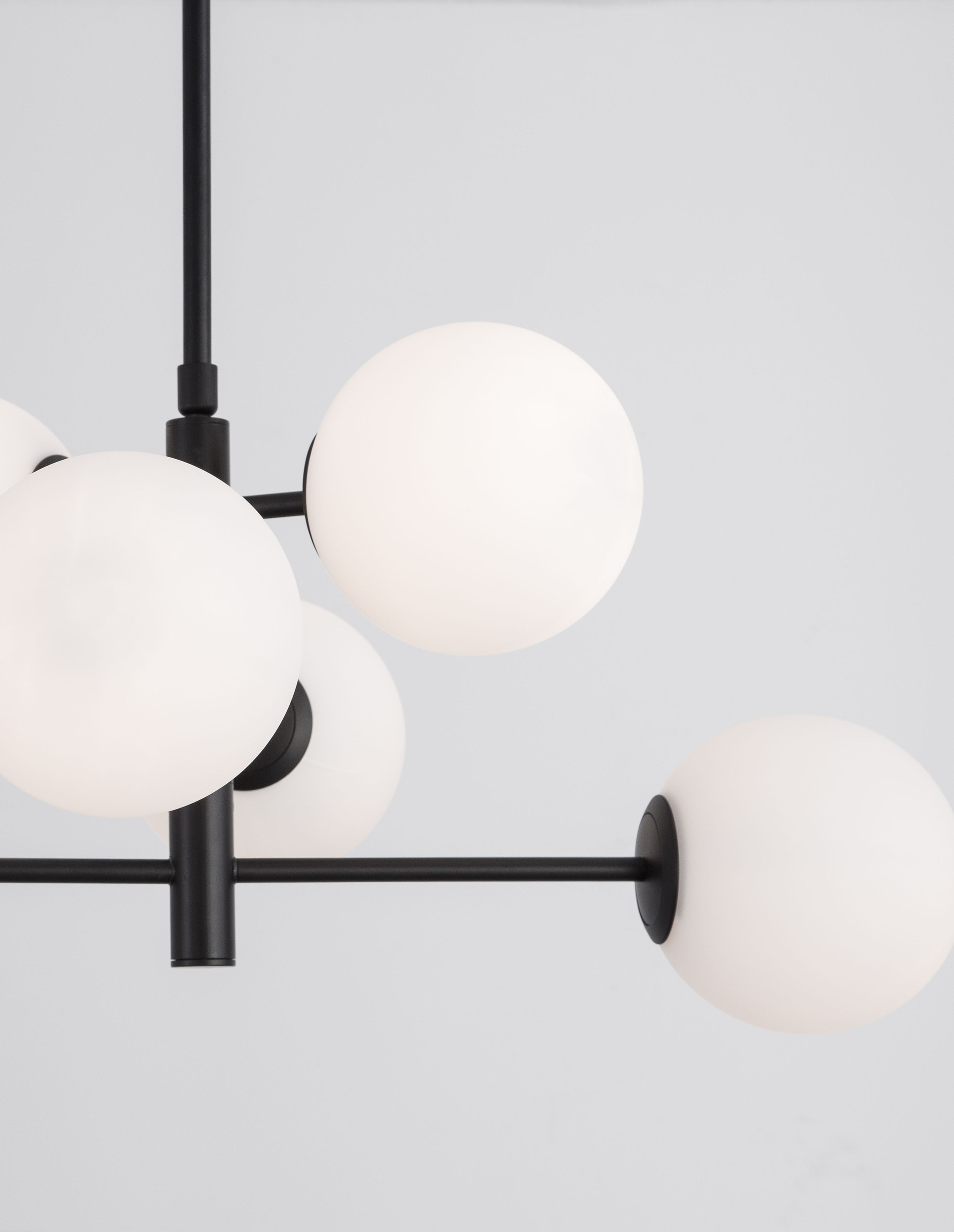 IMPERO | H 81/130 D 70 cm | 30 W | IP20 | Black/White | Glass/Metal