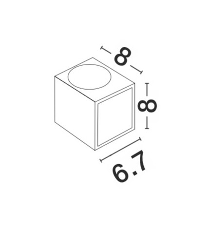 NERO | L 6.7 W 8 H 8 cm | 10 W | IP54 | White | Aluminum
