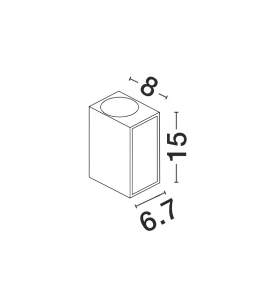 NERO | L 6.7 W 8 H 15 cm | 20 W | IP54 | White | Aluminum