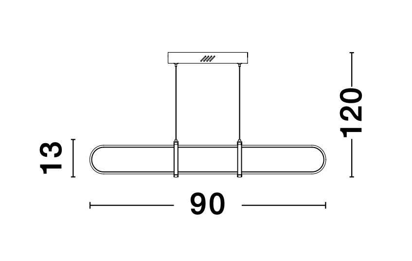 ARTE | L 90 cm | 29 W | 3000 K | 2449 lm | IP20 | Black | Aluminum/Acrylic