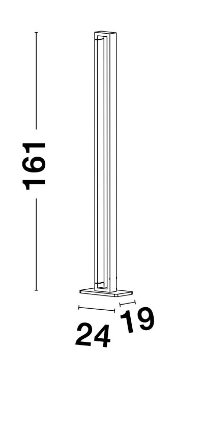 LINE | L 24 W 19 H 161 cm | 27 W | 3000 K | 1820 lm | IP20 | Λευκό | Αλουμίνιο/Ακρυλικό