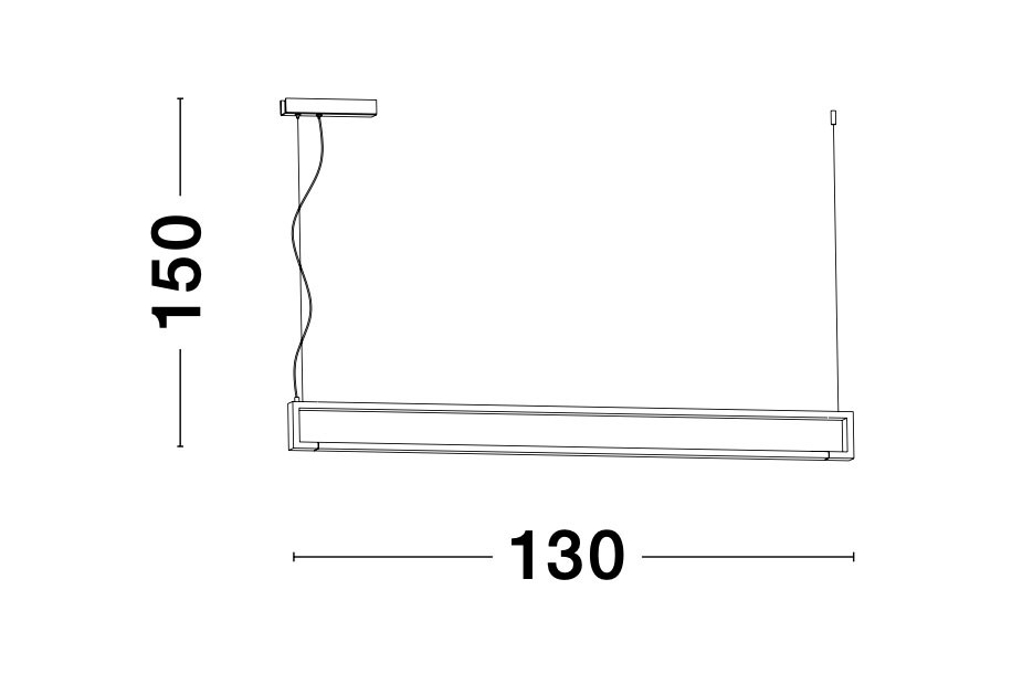 LINE | L 130 W 4.5 H 150 cm | 38 W | 3000 K | 1460 lm | IP20 | Weiß | Aluminium/Acryl