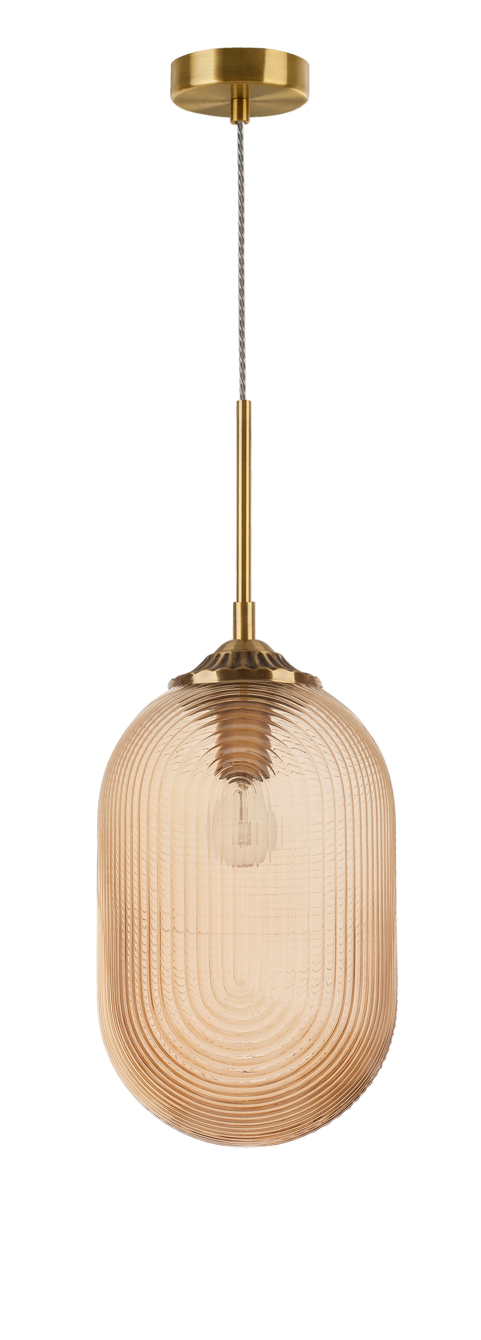 ATHENA | H 120 D 22.5 cm | 12 W | IP20 | Brass/Amber | Glass/Metal
